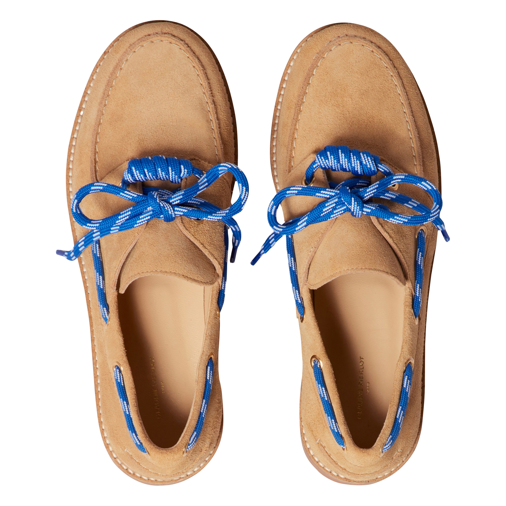 Chaussures bateau en cuir velours CLAUDIE PIERLOT Beige