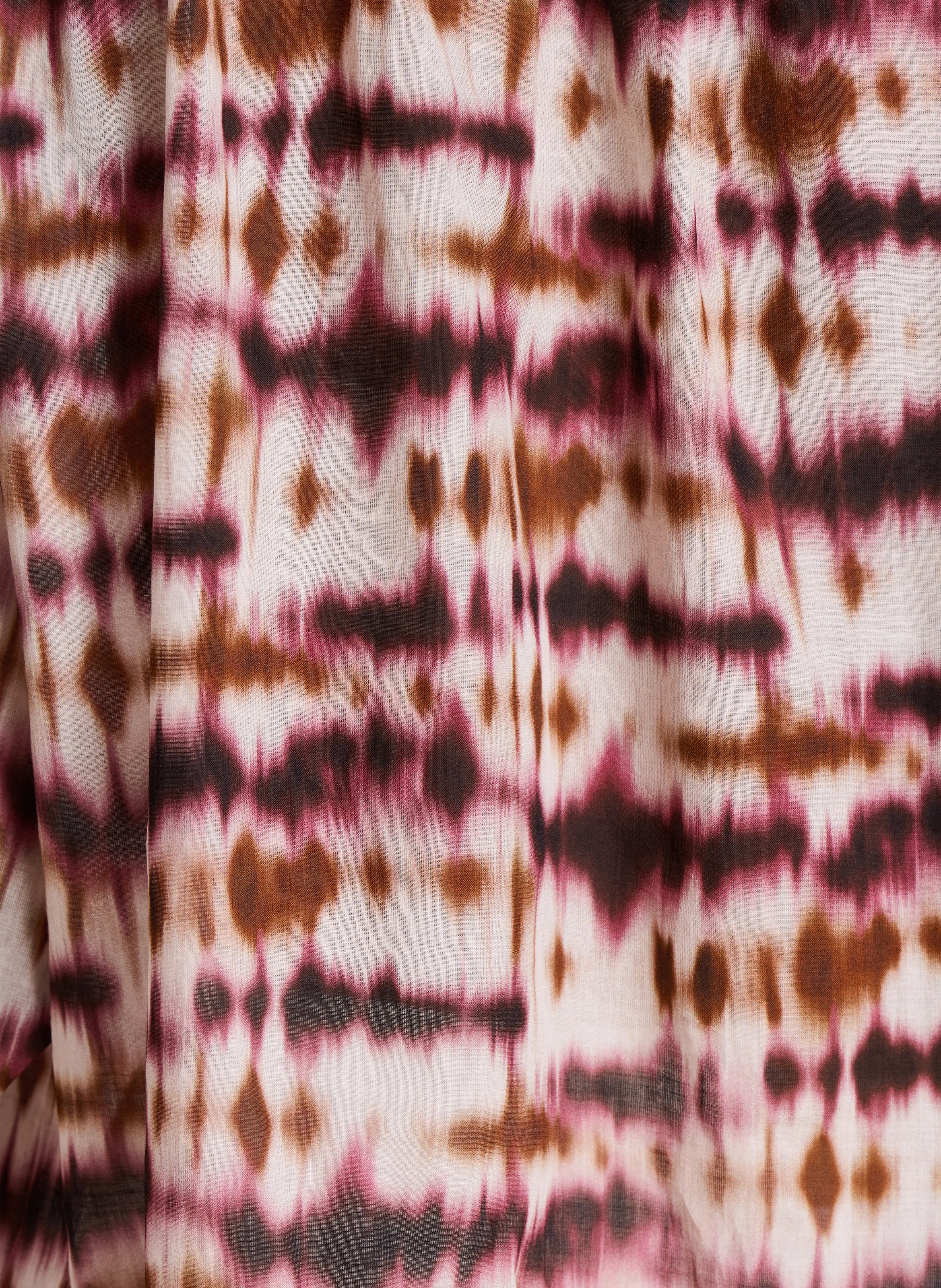 Oversized mandarin collar shirt in printed cotton Multicolored