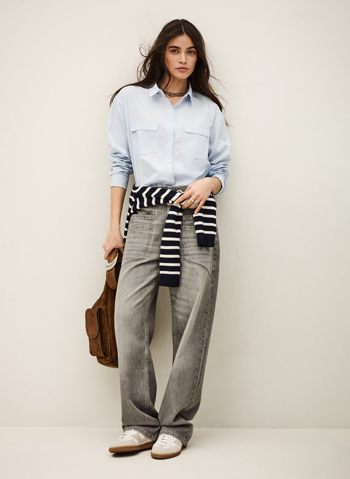 Jean large en coton BA&SH Noir