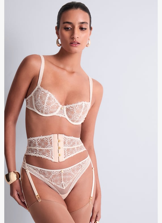 Serre taille Underbust en mailles résilles Noir Serre taille Underbust en mailles résilles Noir