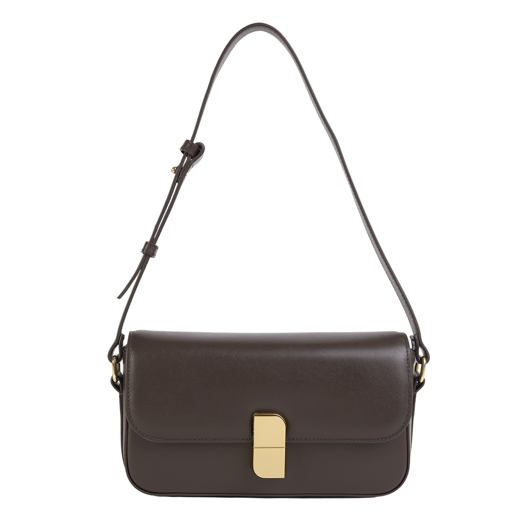 Sac baguette en cuir  Marron