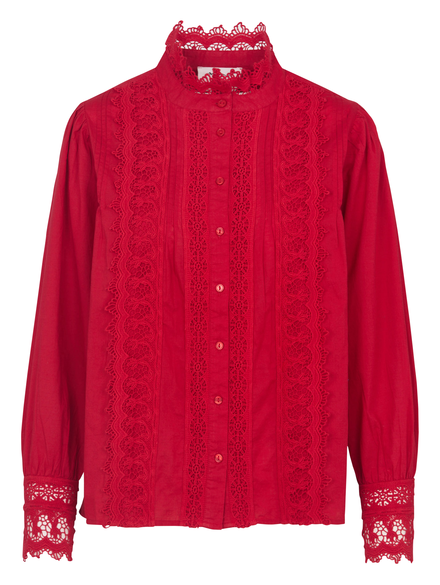 Buttoned lace shirt MAISON 123 Red