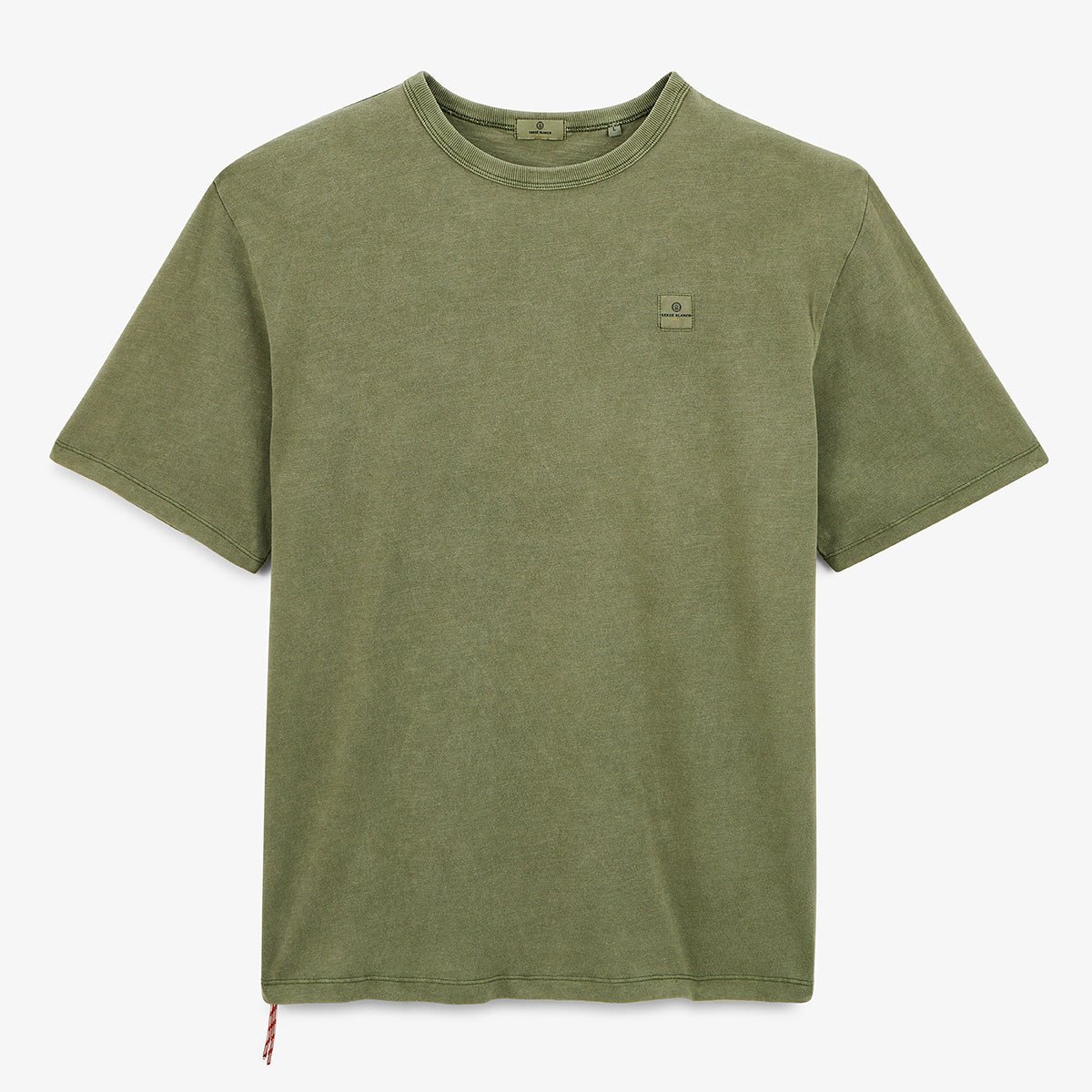 Round neck t-shirt in slub cotton jersey with pigment dye SERGE BLANCO Green