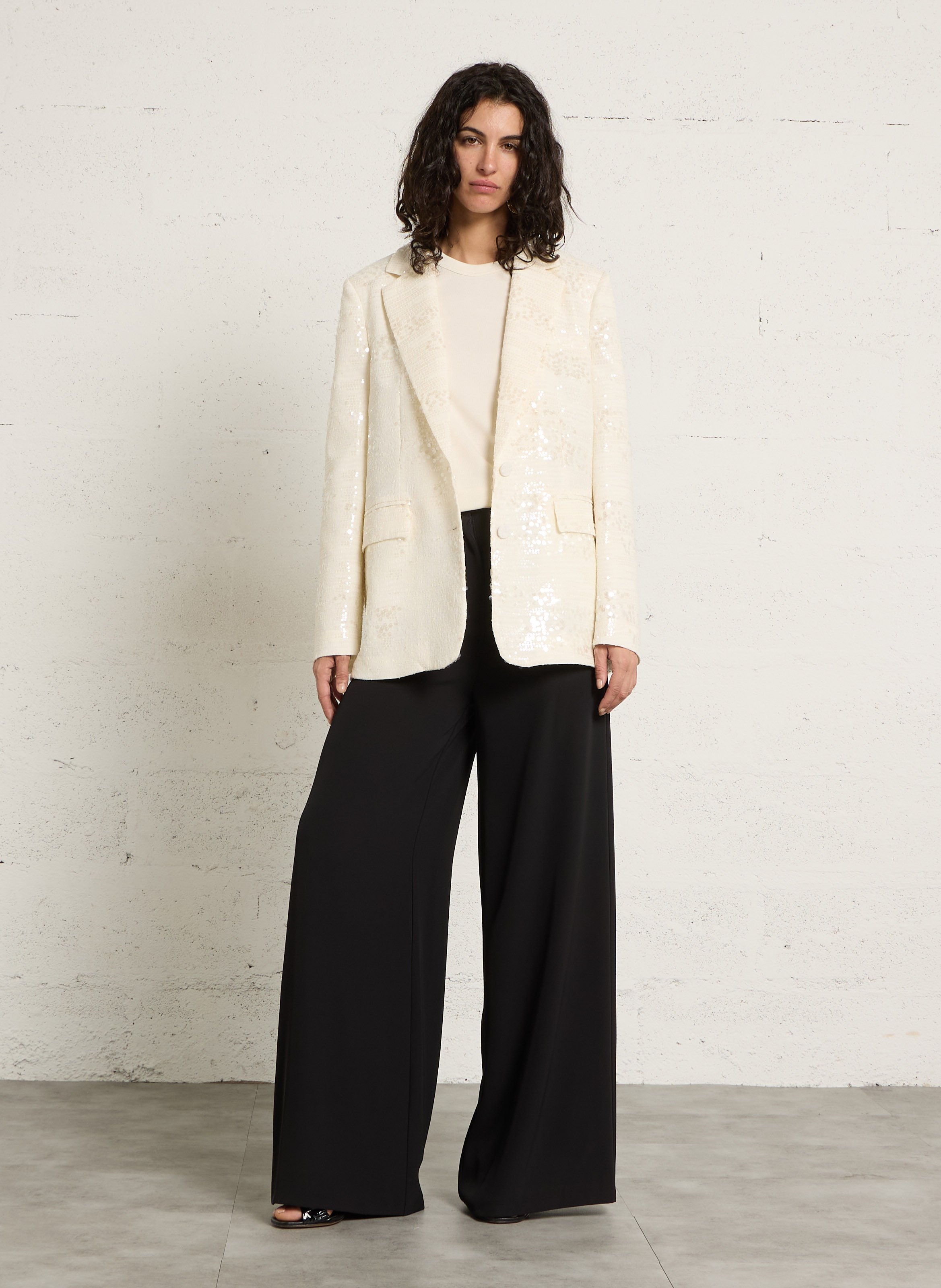 Sequined suit jacket IMPERIAL White