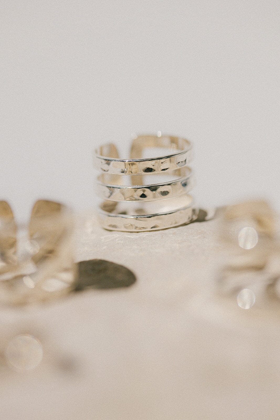 Hammered rose gold plated ring MONSIEUR SIMONE Silver