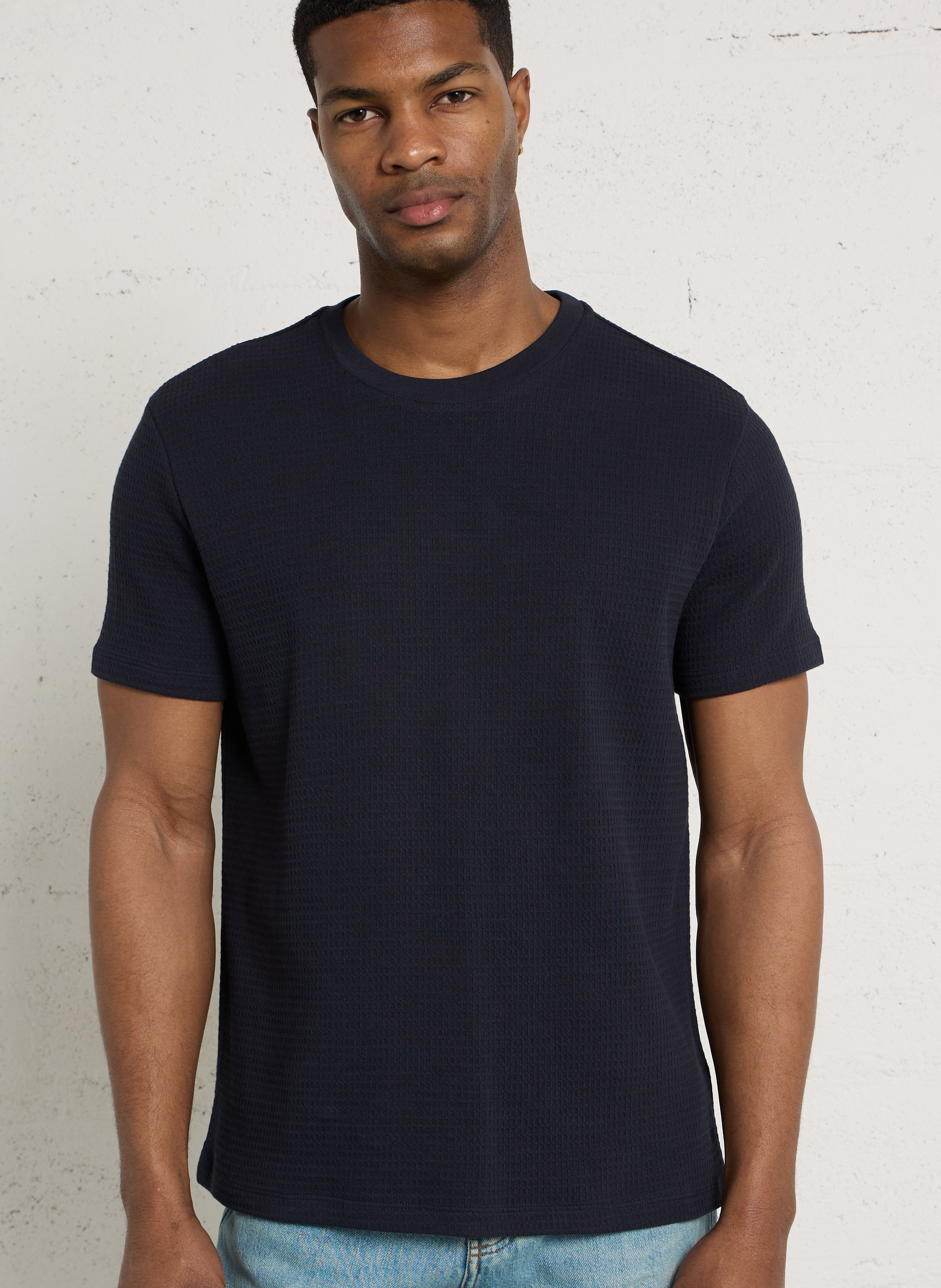 Tee-shirt col rond en coton IKKS Bleu