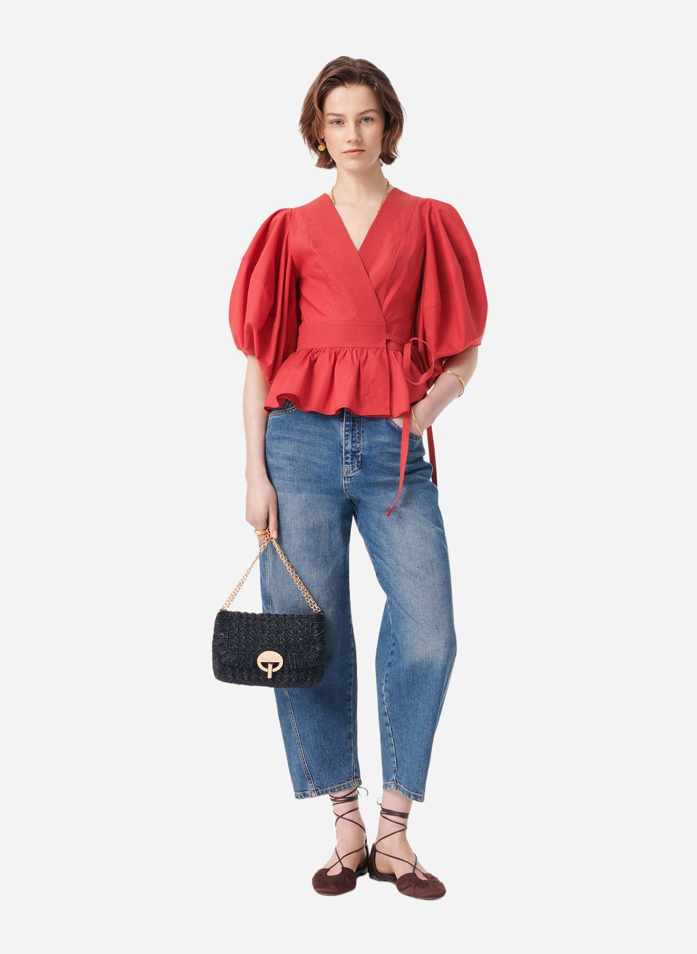 Blusa con cuello de pico VANESSA BRUNO Rojo