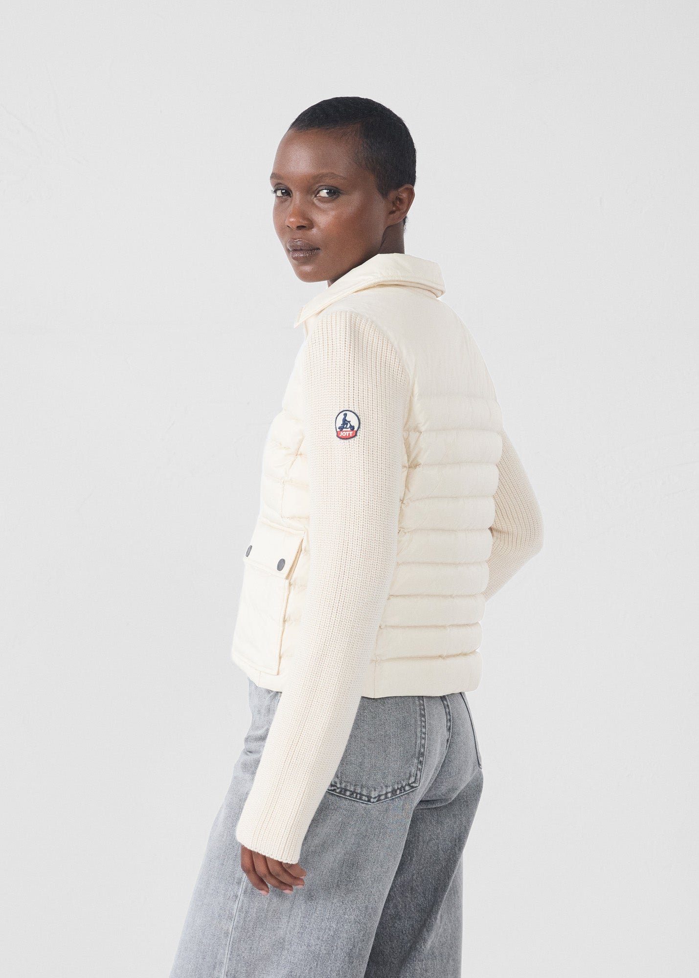 Doudoune bi-matière calista JOTT Blanc