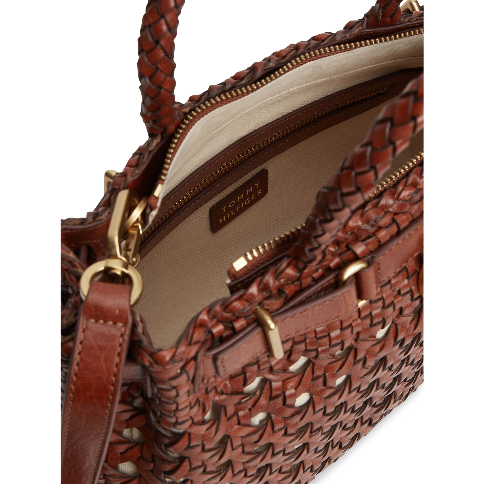 Sac à main crochet en cuir TOMMY HILFIGER Marron