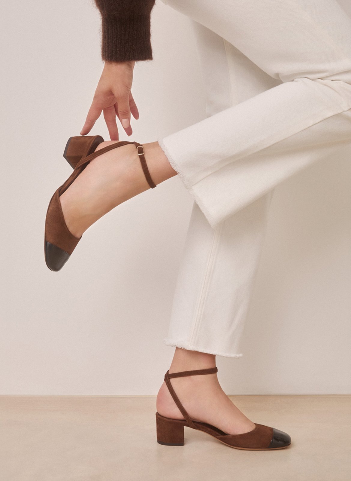Flache Leder-Mules RIVECOUR Braun