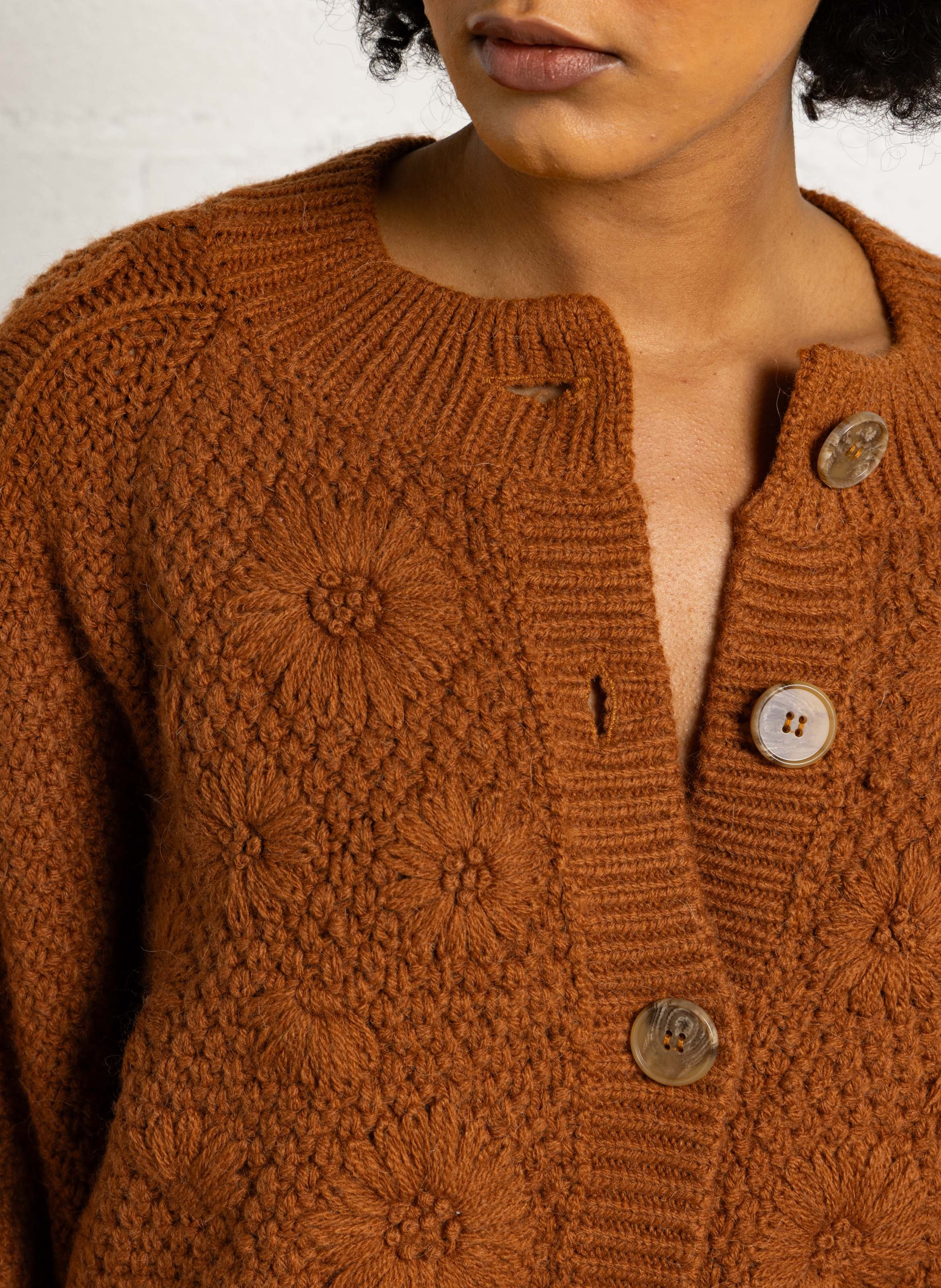 Round-neck cardigan LOUISE MISHA Brown