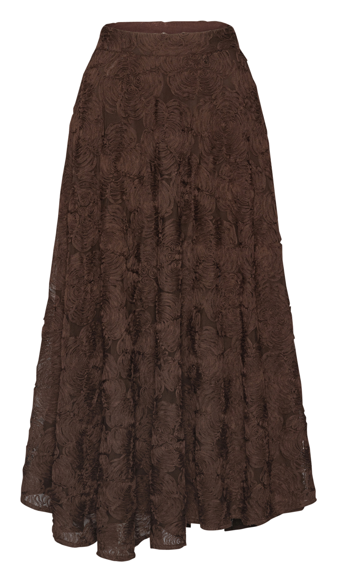 Flared floral midi skirt ROTATE Brown