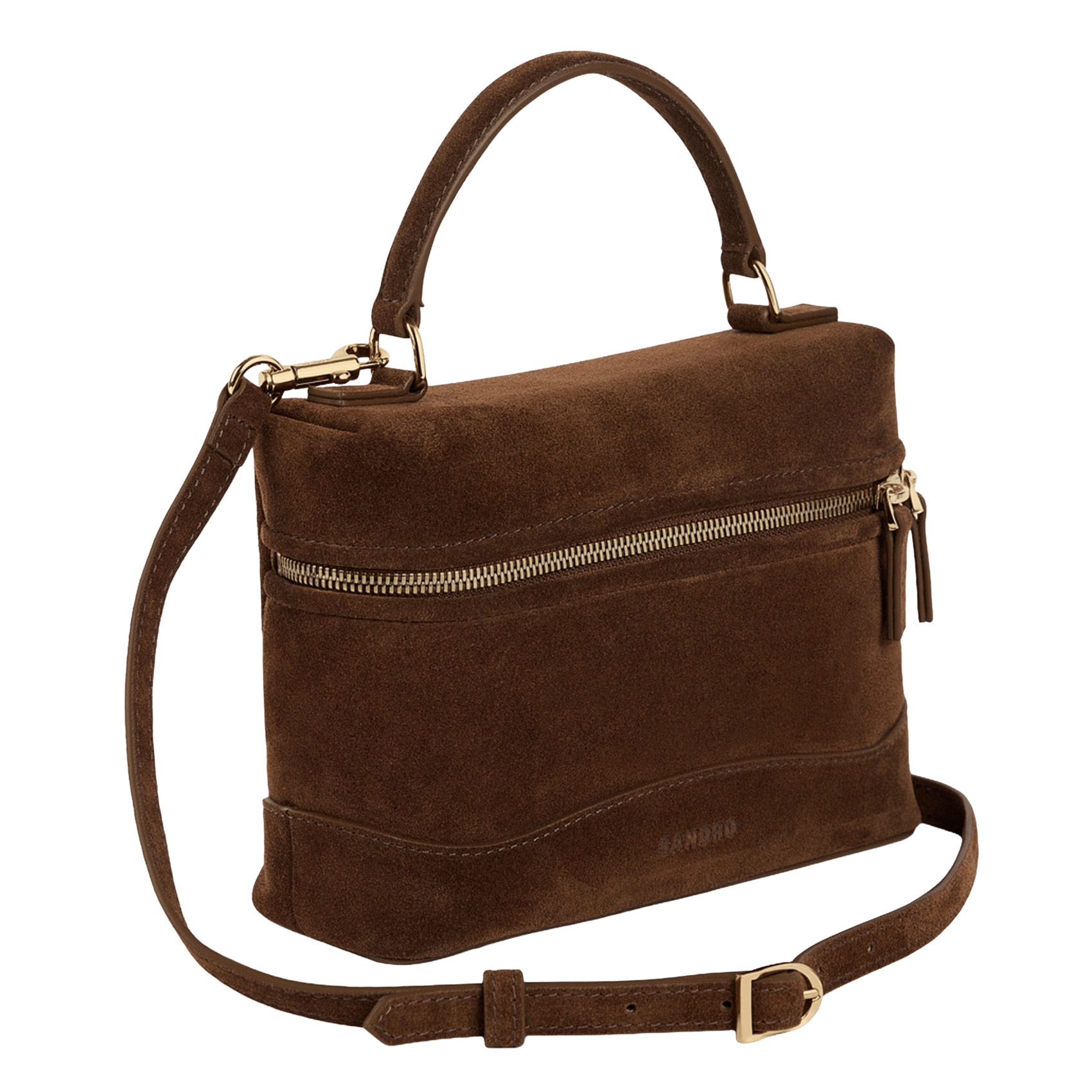 Leather shoulder bag SANDRO Brown