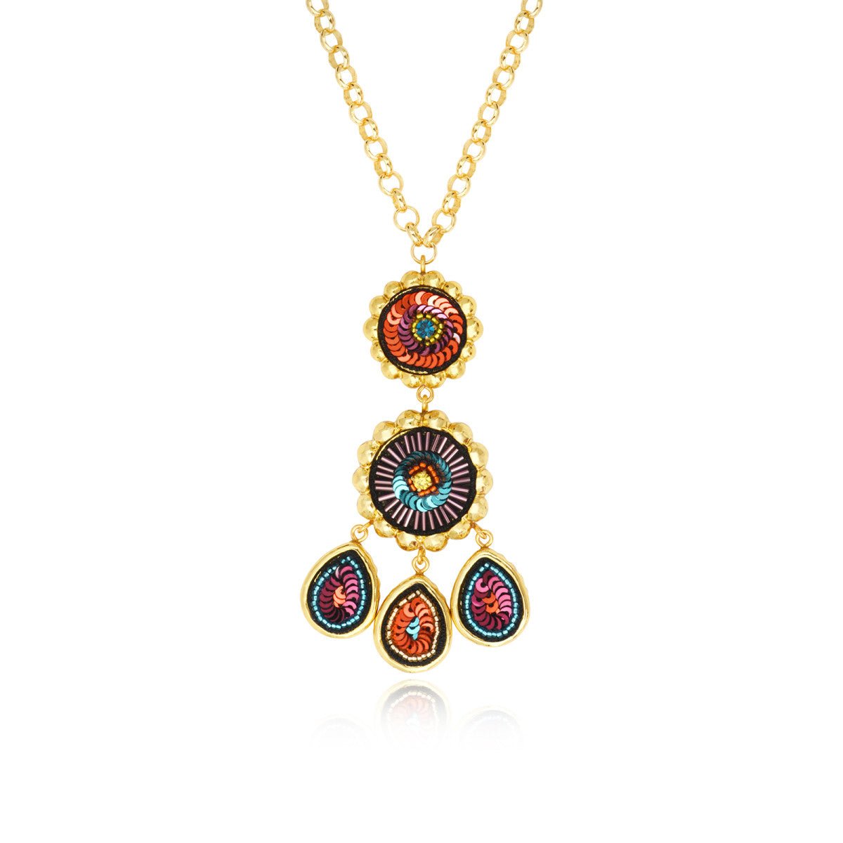 Long necklace SATELLITE PARIS Orange