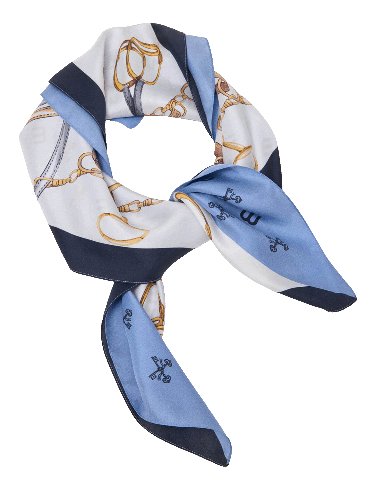 Foulard van zijde met print MAJE Blauw