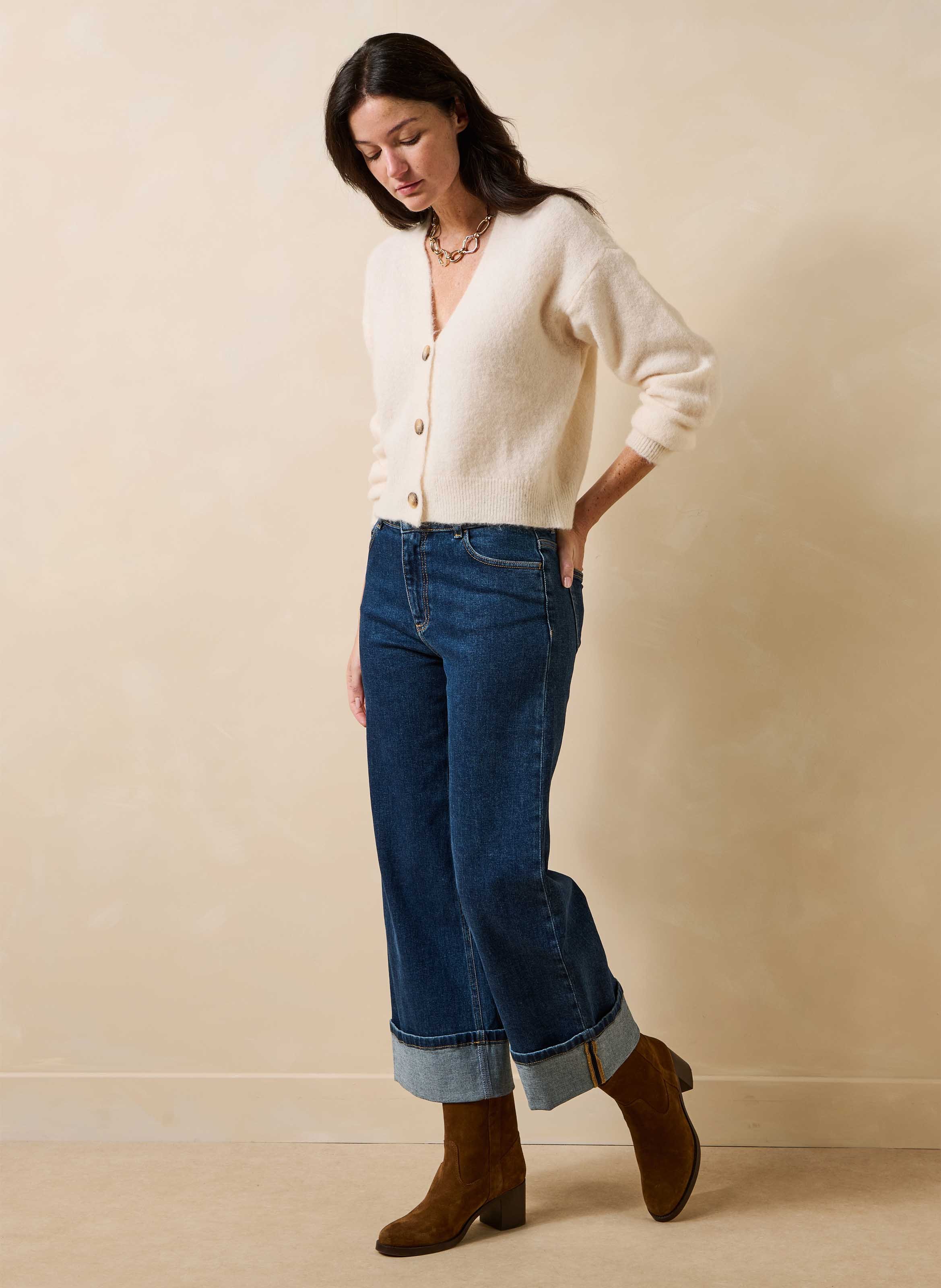 Oversized wool-blend cardigan LA FEE MARABOUTEE White