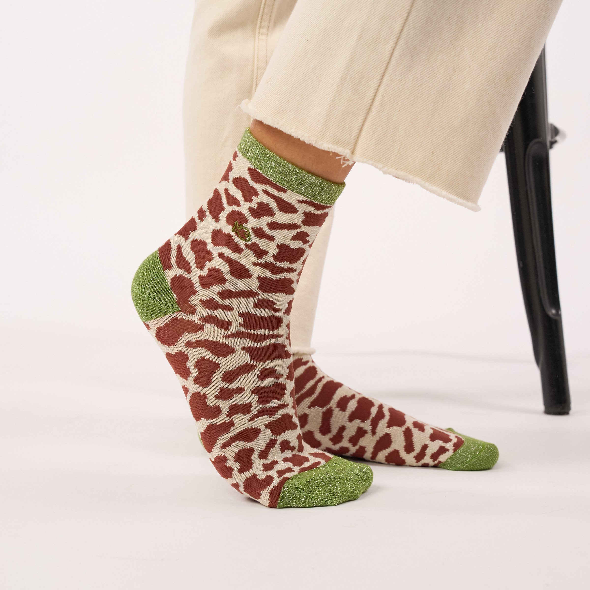 Combed Cotton Cow Socks BILLYBELT Brown