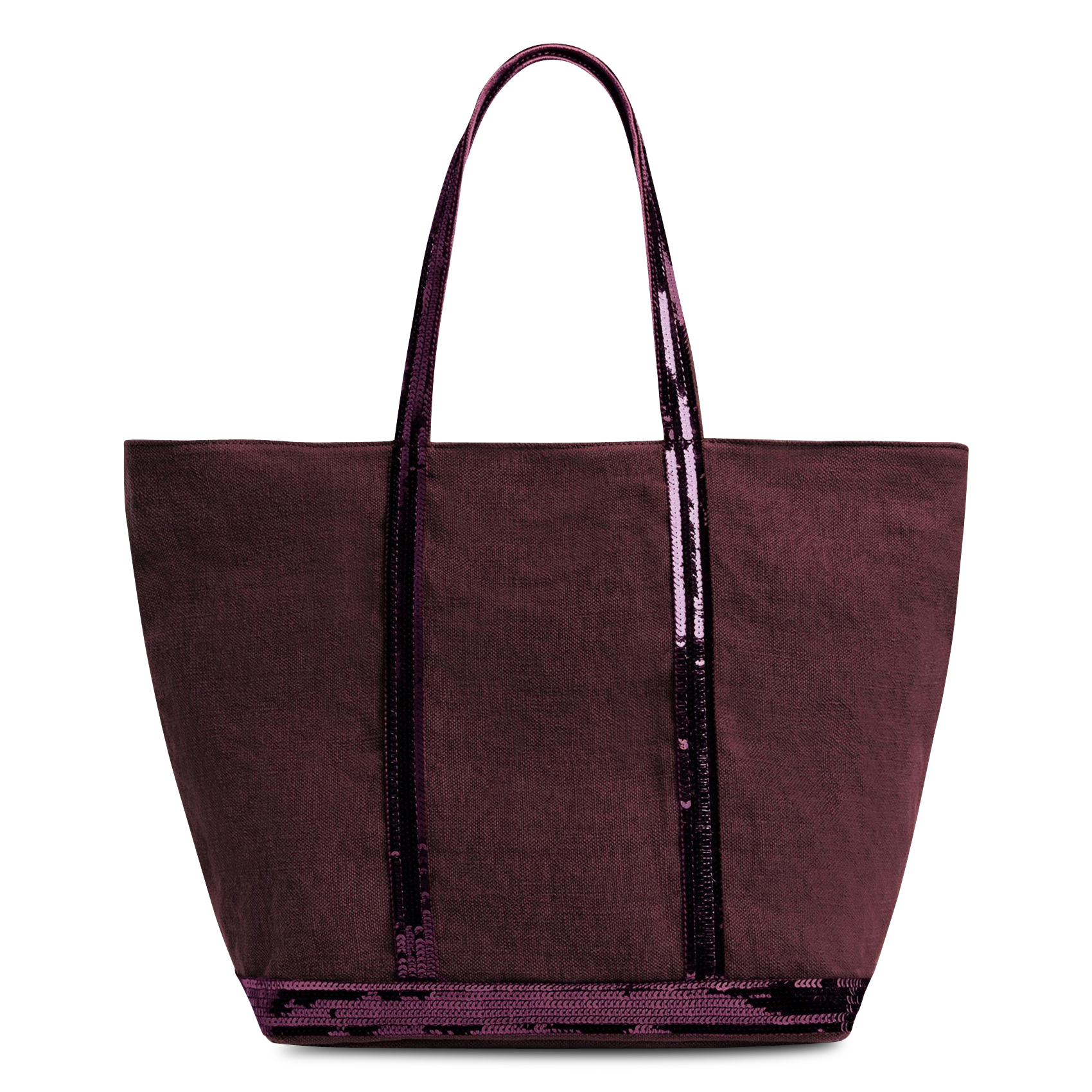 Cabas L brodé avec sequins en lin VANESSA BRUNO