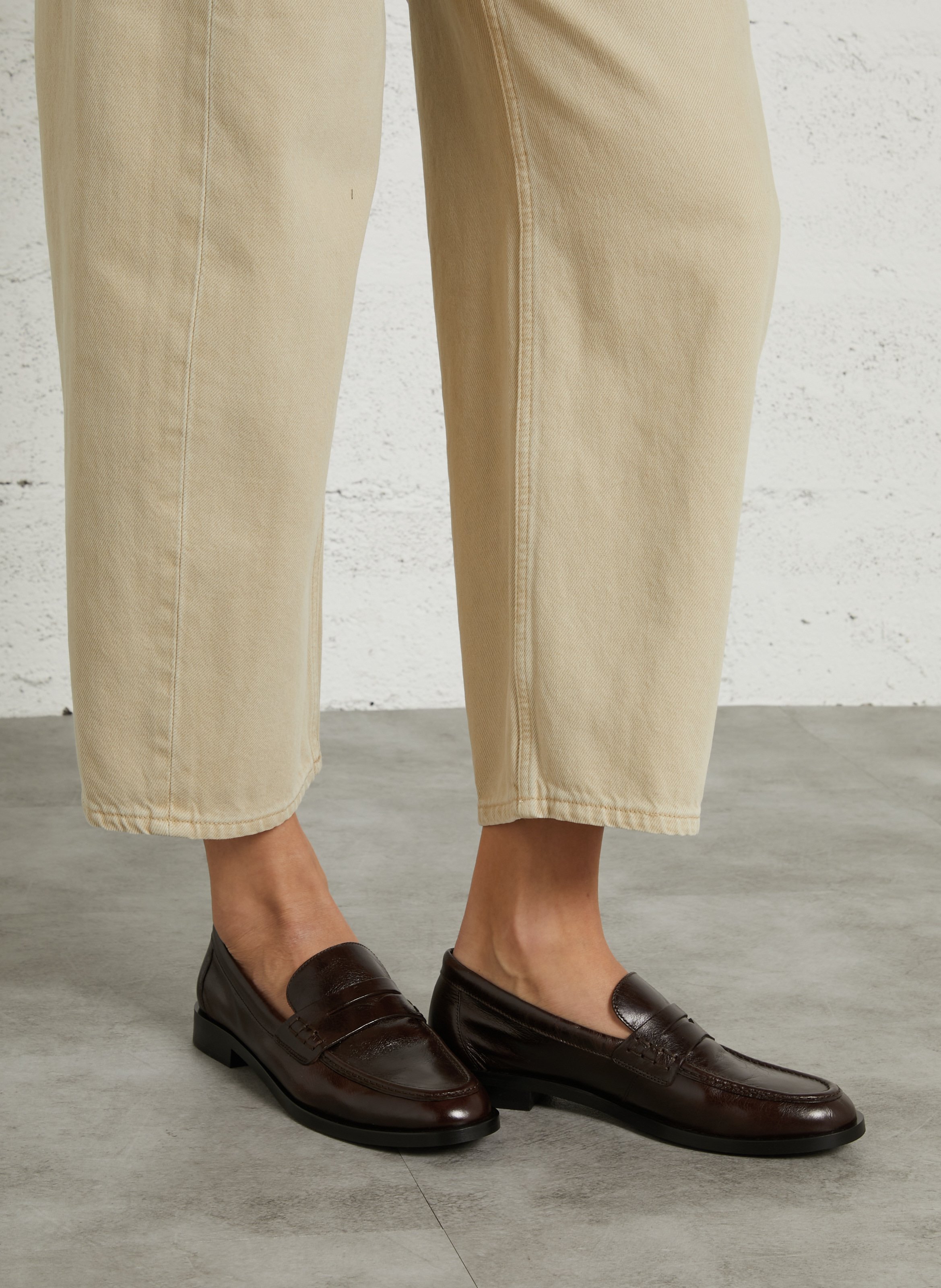 Leren loafers MAISON 123 Bruin