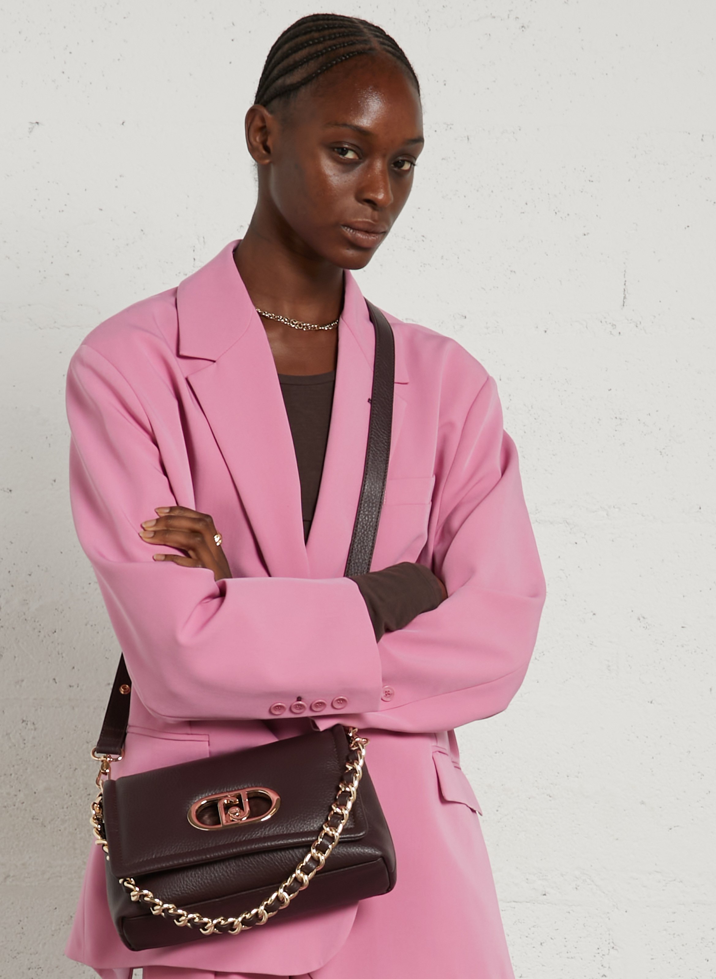Sac bandoulière effet cuir LIU JO Prune