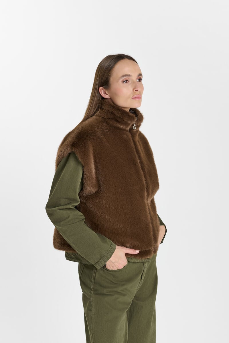 Sleeveless jacket LE TEMPS DES CERISES Brown