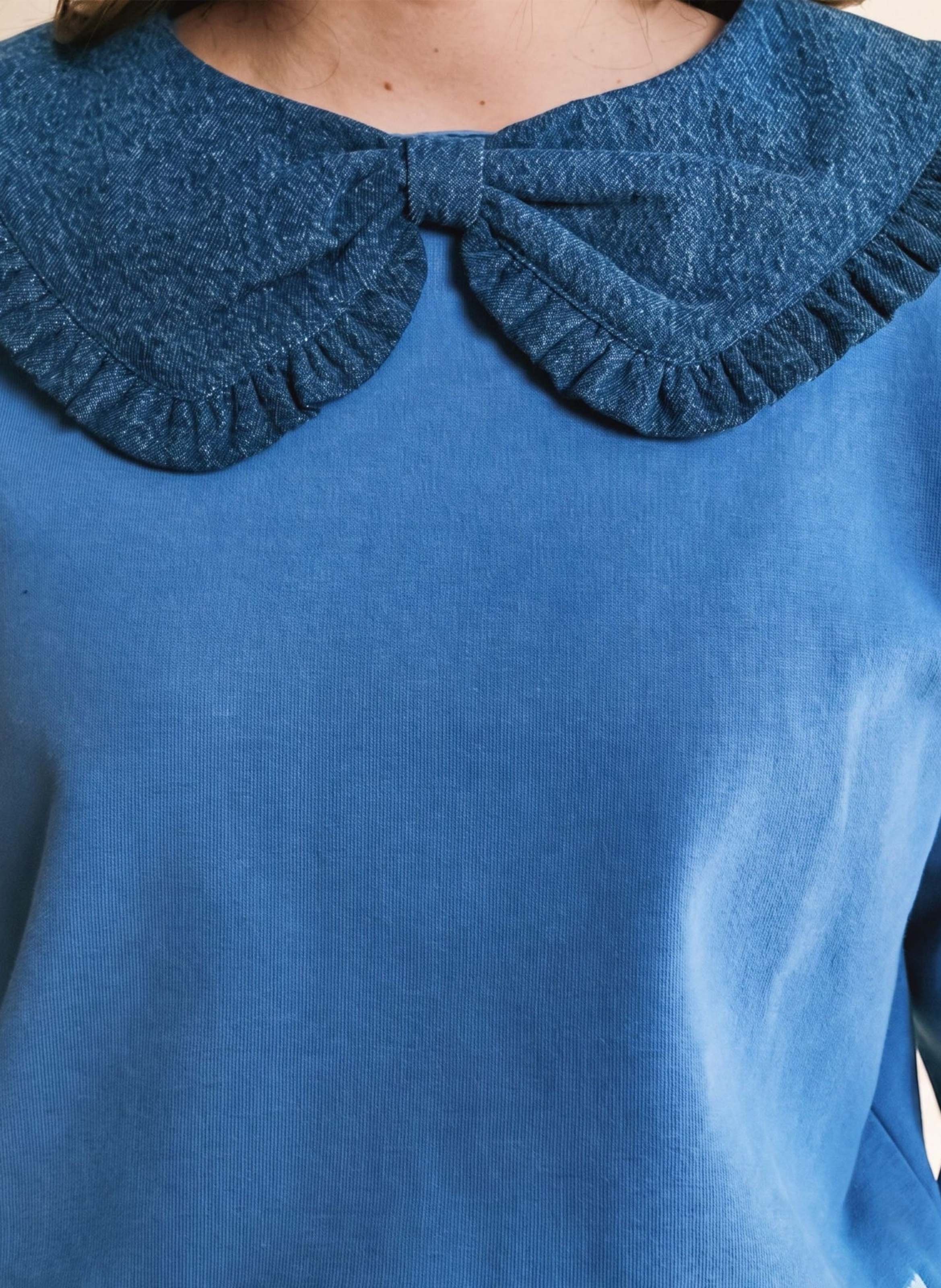 Organic cotton Peter Pan collar sweatshirt EMILE ET IDA Blue
