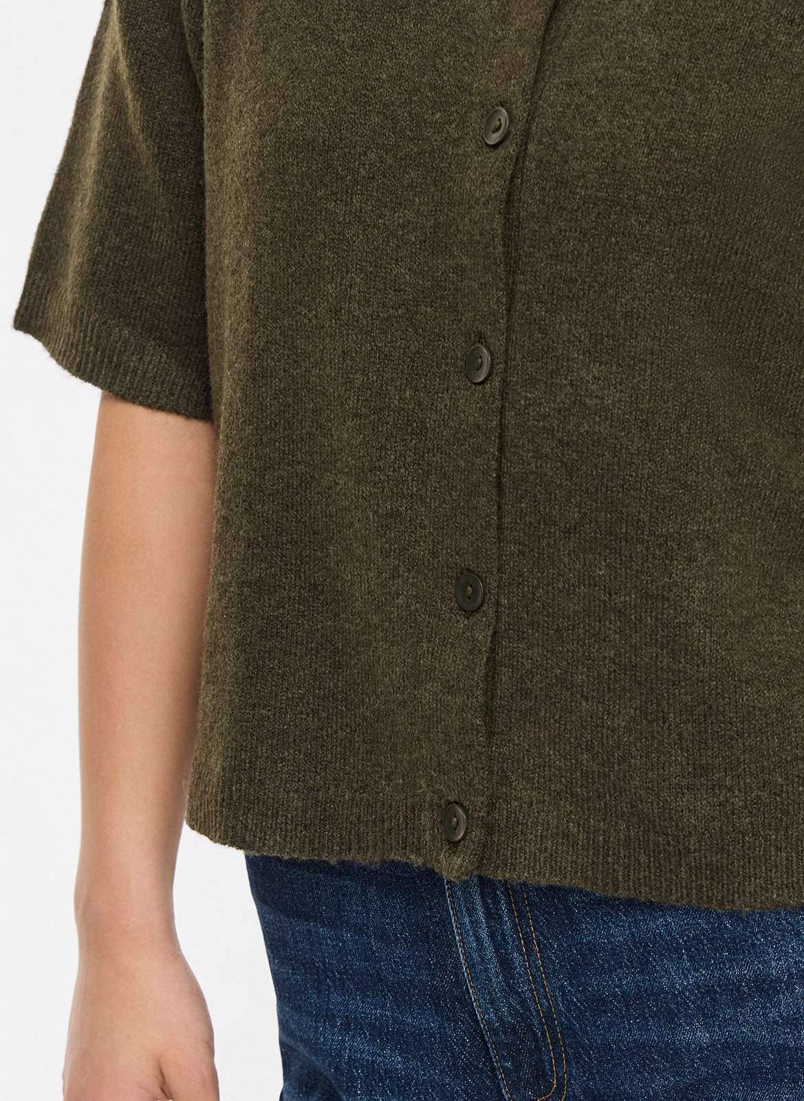 Gilet col rond VILA Kaki