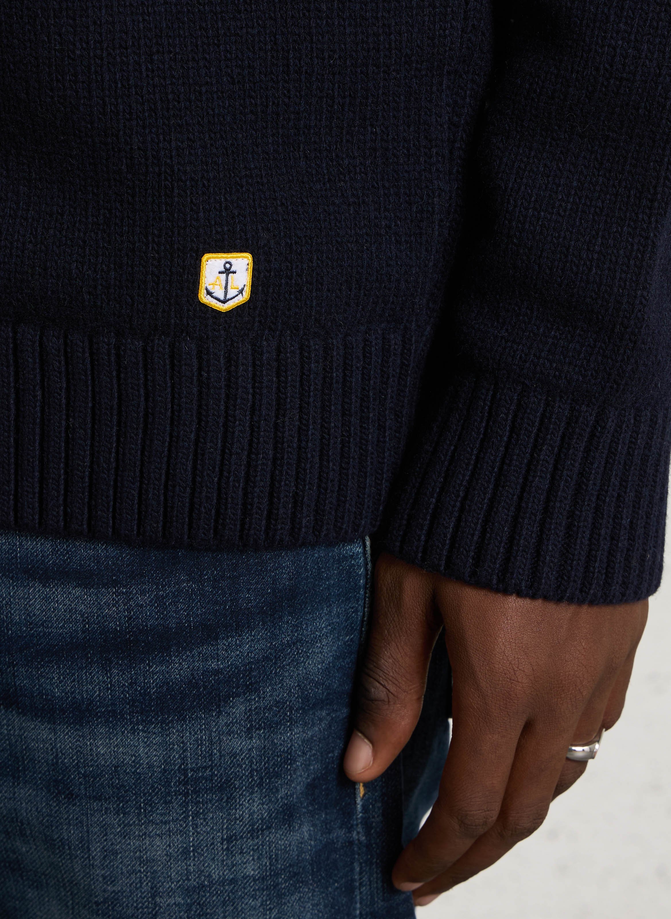 Pull maille col montant en laine mélangée ARMOR LUX Bleu