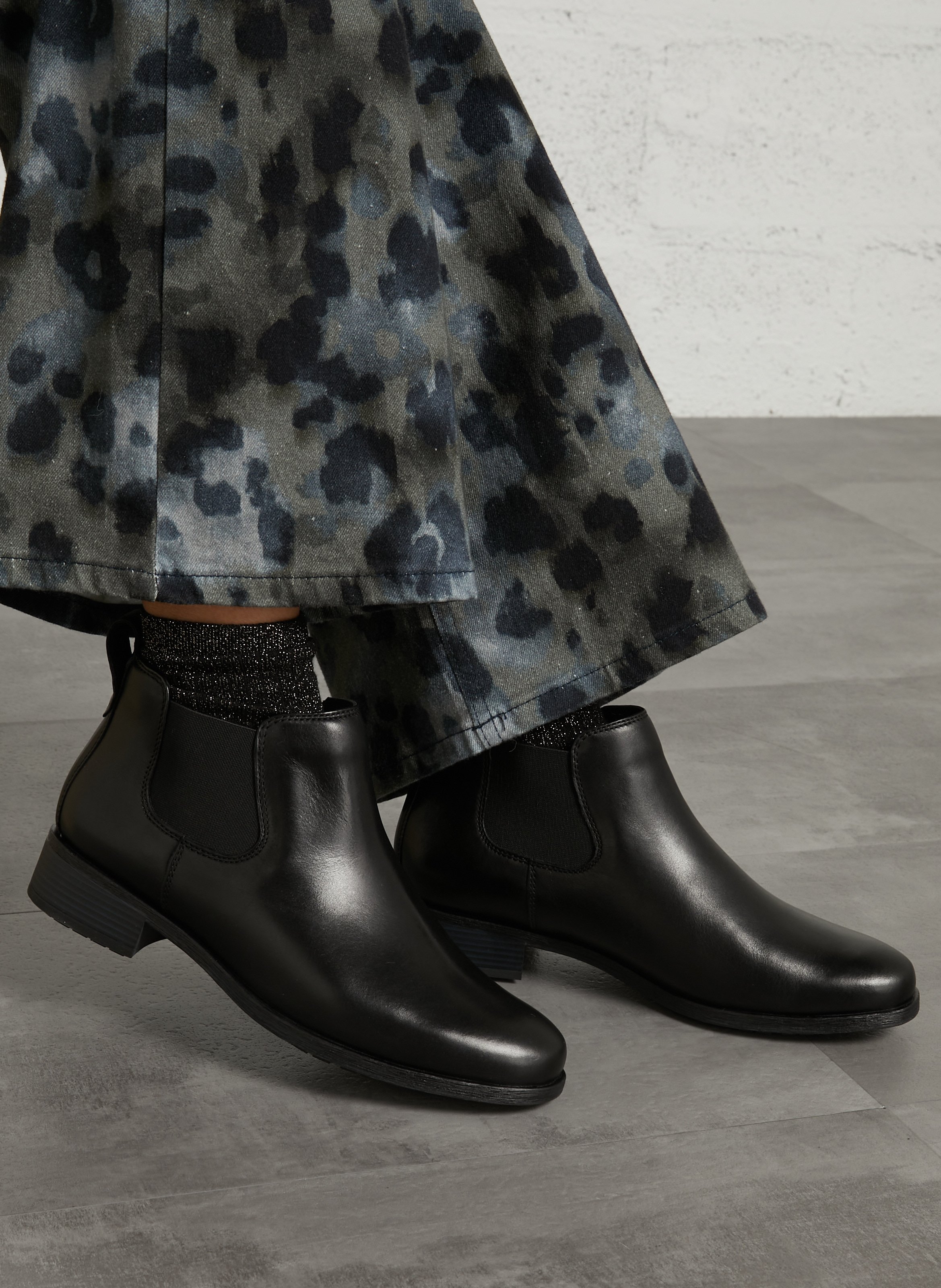 Bottines en cuir CLARKS Noir