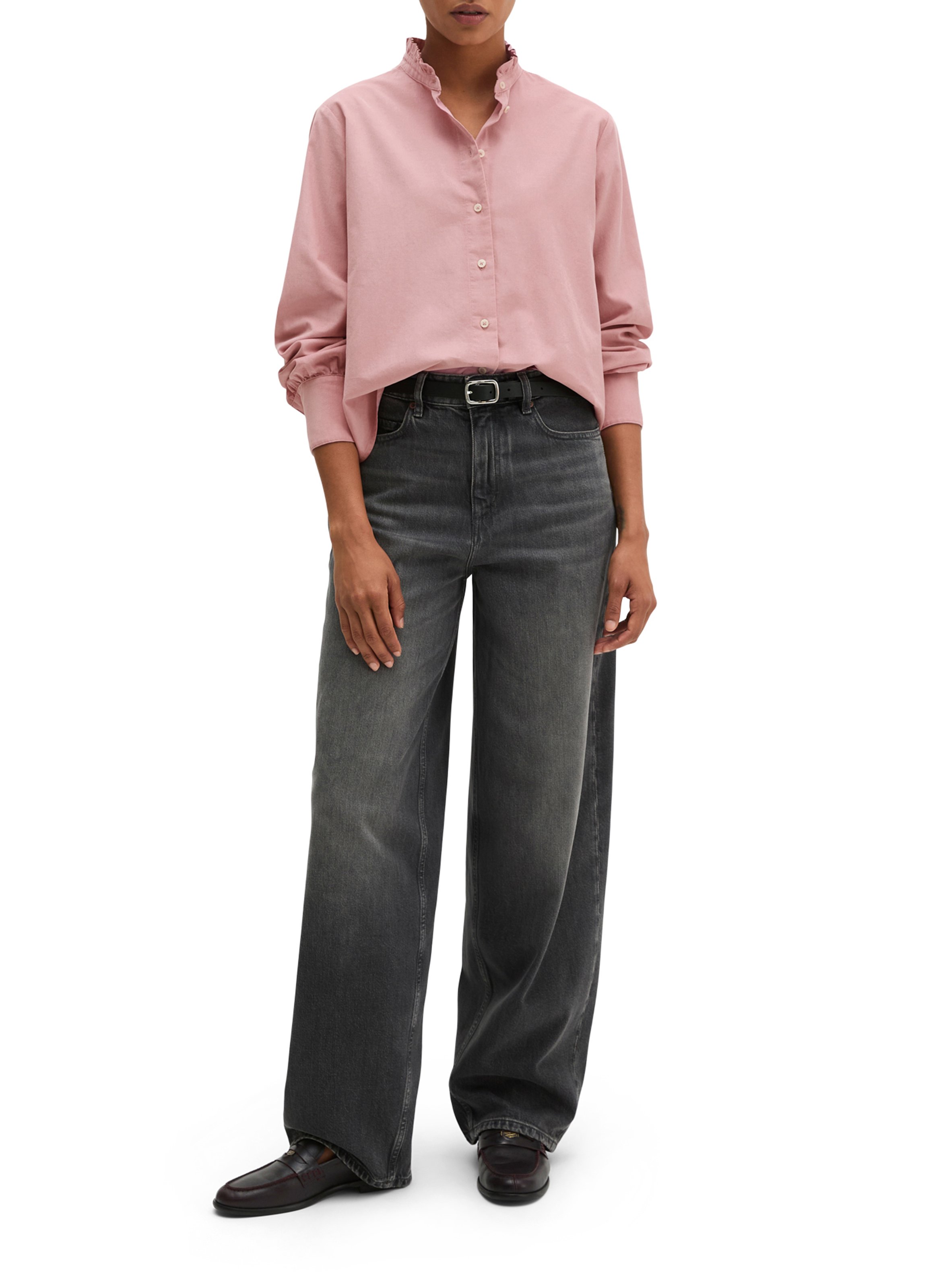 Straight-cut cotton-blend blouse MARC O'POLO Pink