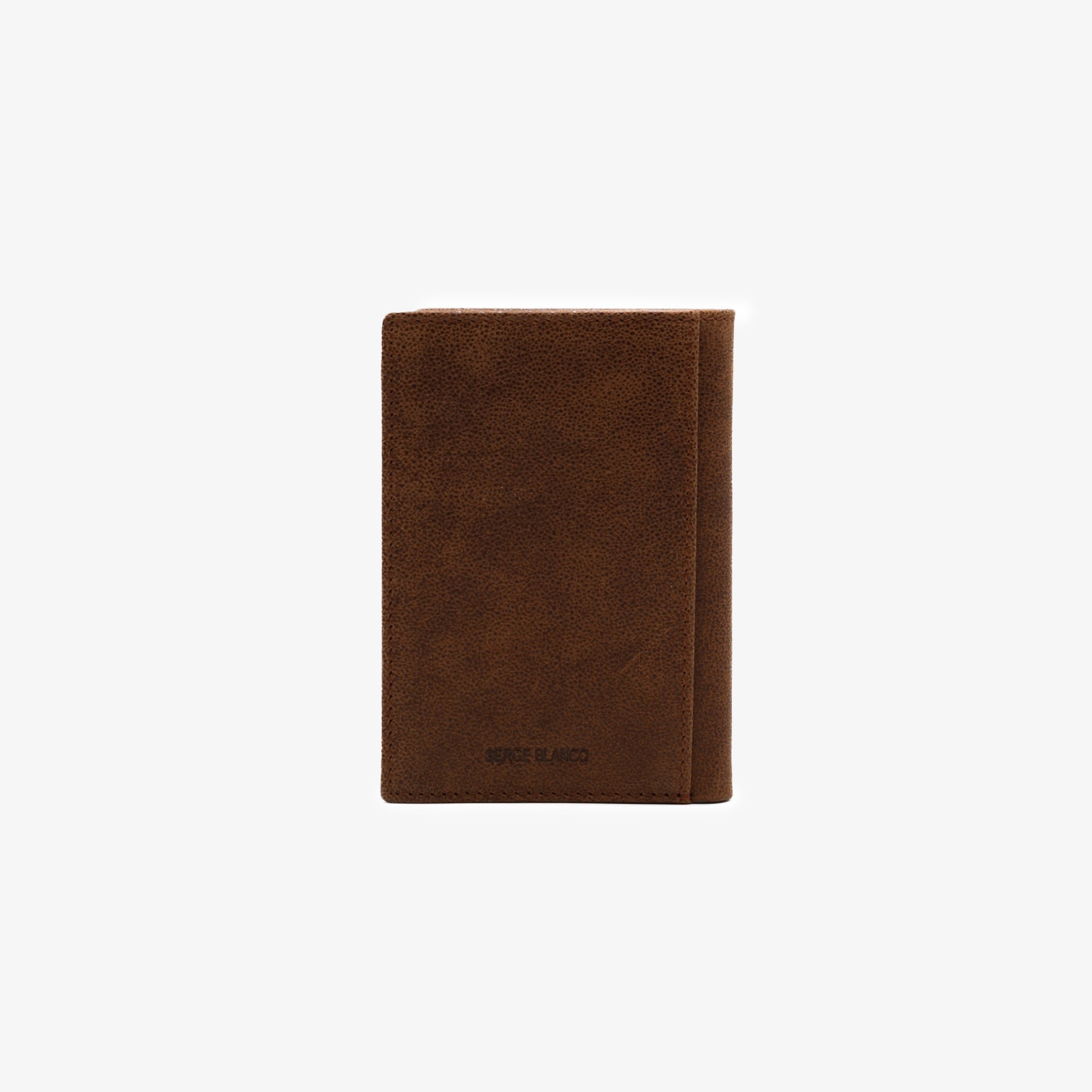 Brooklyn cognac goat leather flap card holder SERGE BLANCO Brown