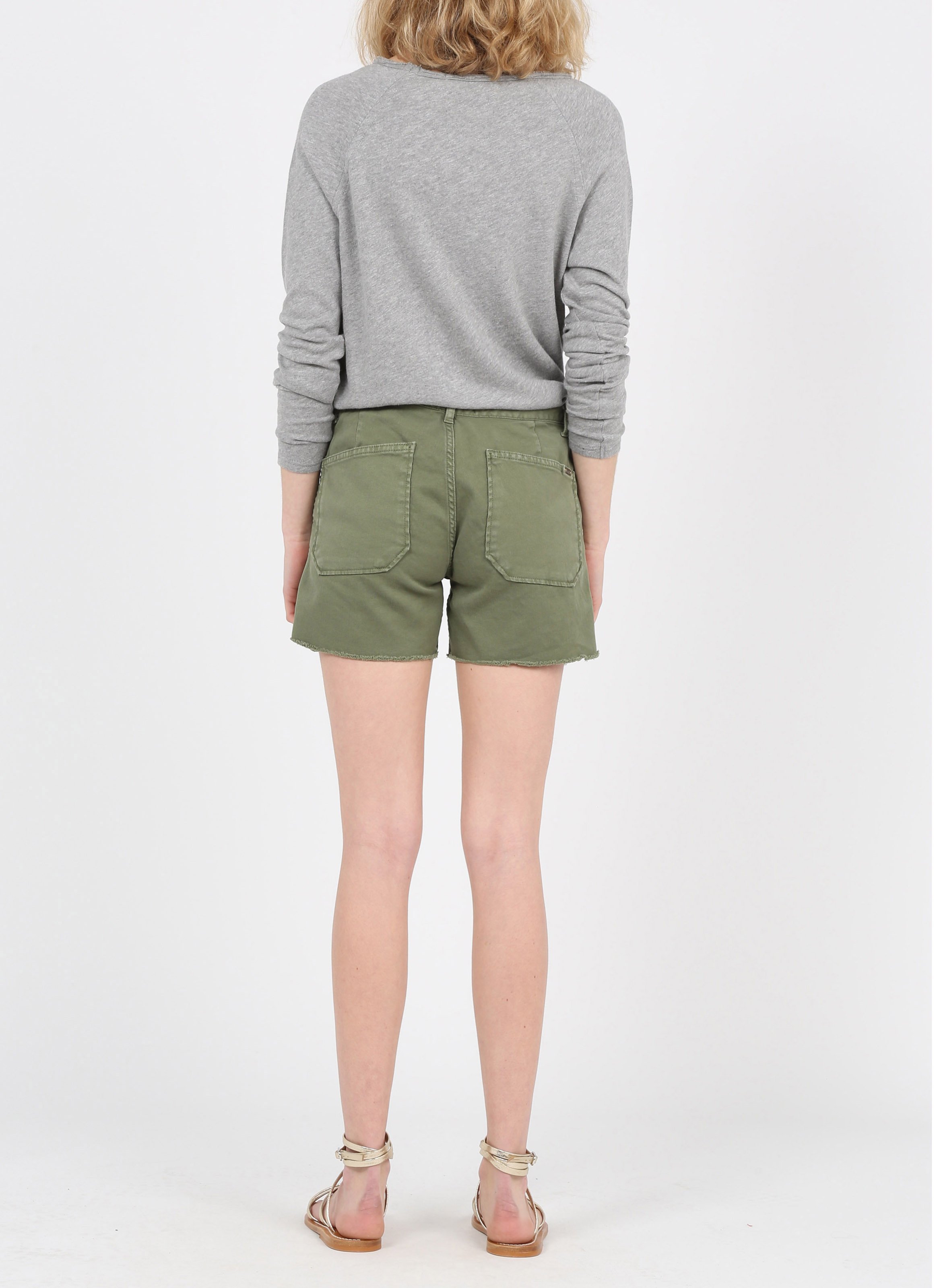 Tee-shirt col rond en coton Gris