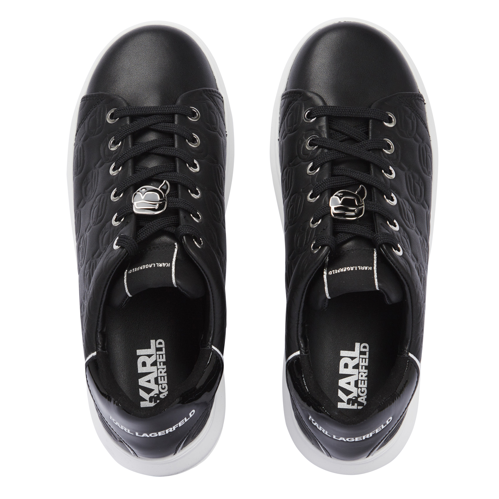 Leather low-top sneakers KARL LAGERFELD Black