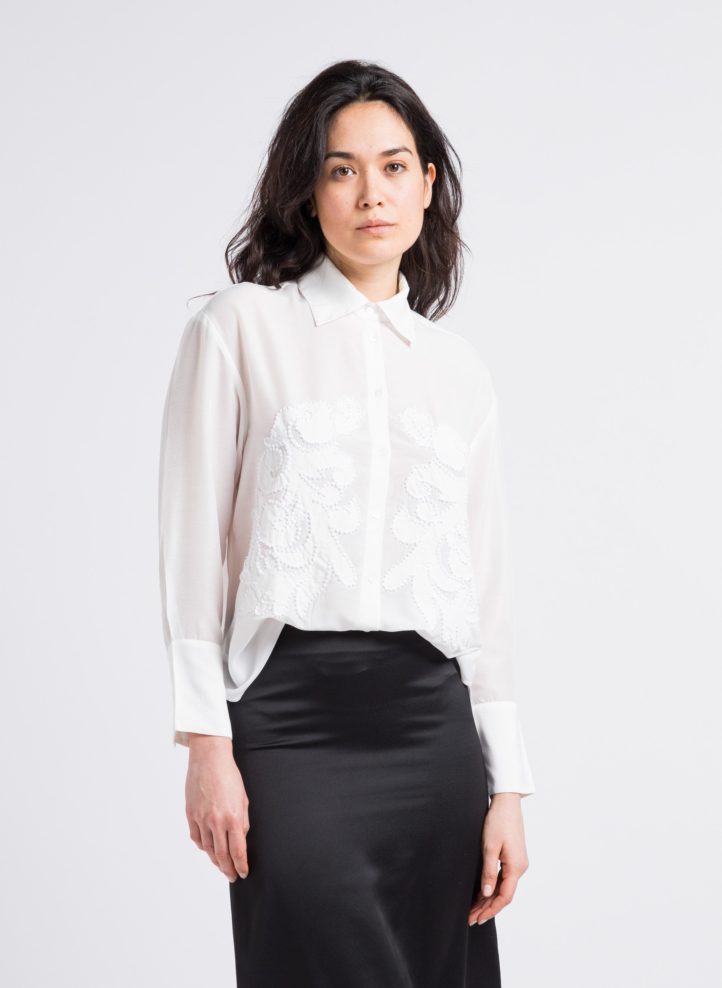 Straight embroidered shirt MAX&Co. White