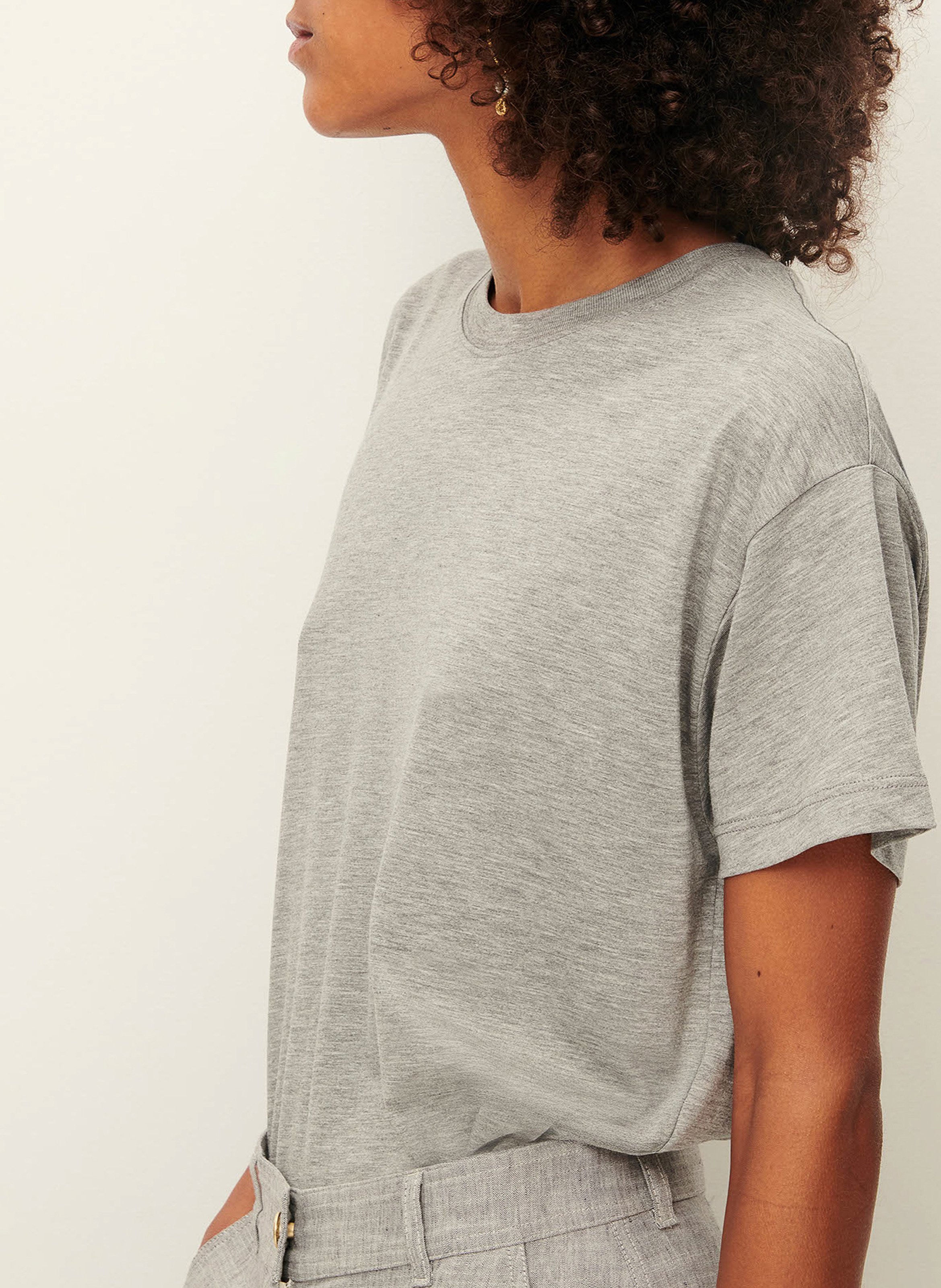 Tee-shirt oversize col rond SESSUN Gris