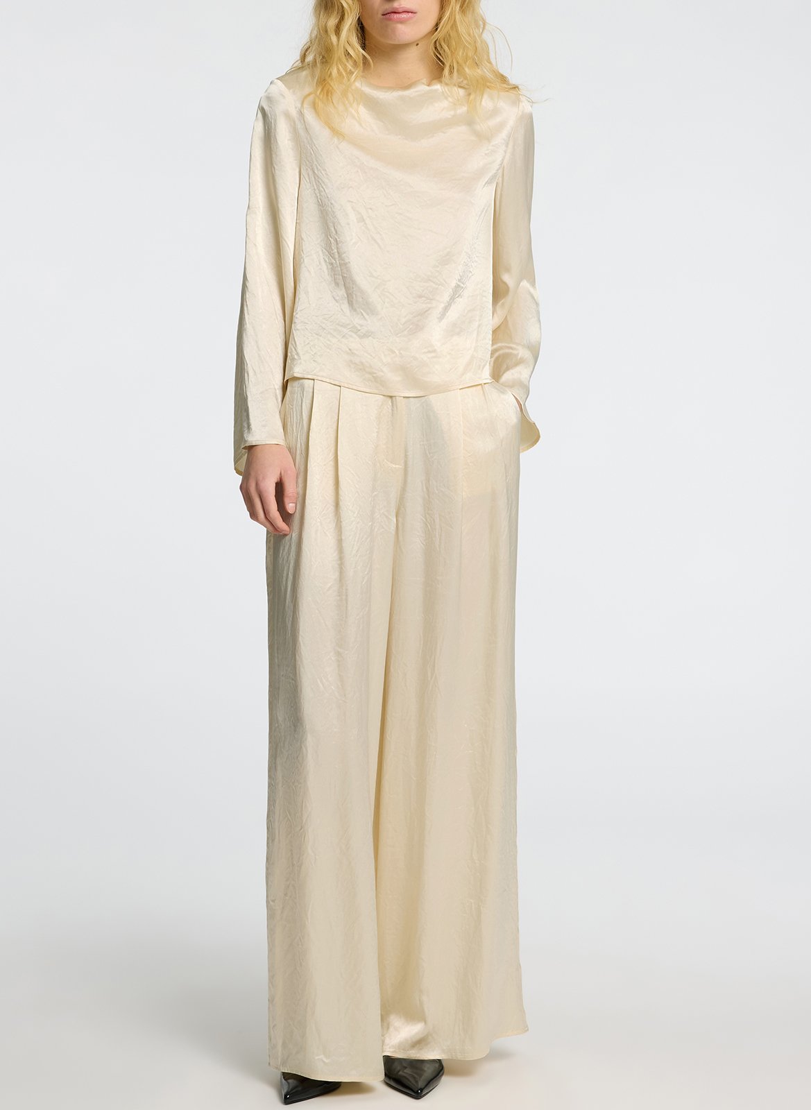 Satin top SELECTED Beige