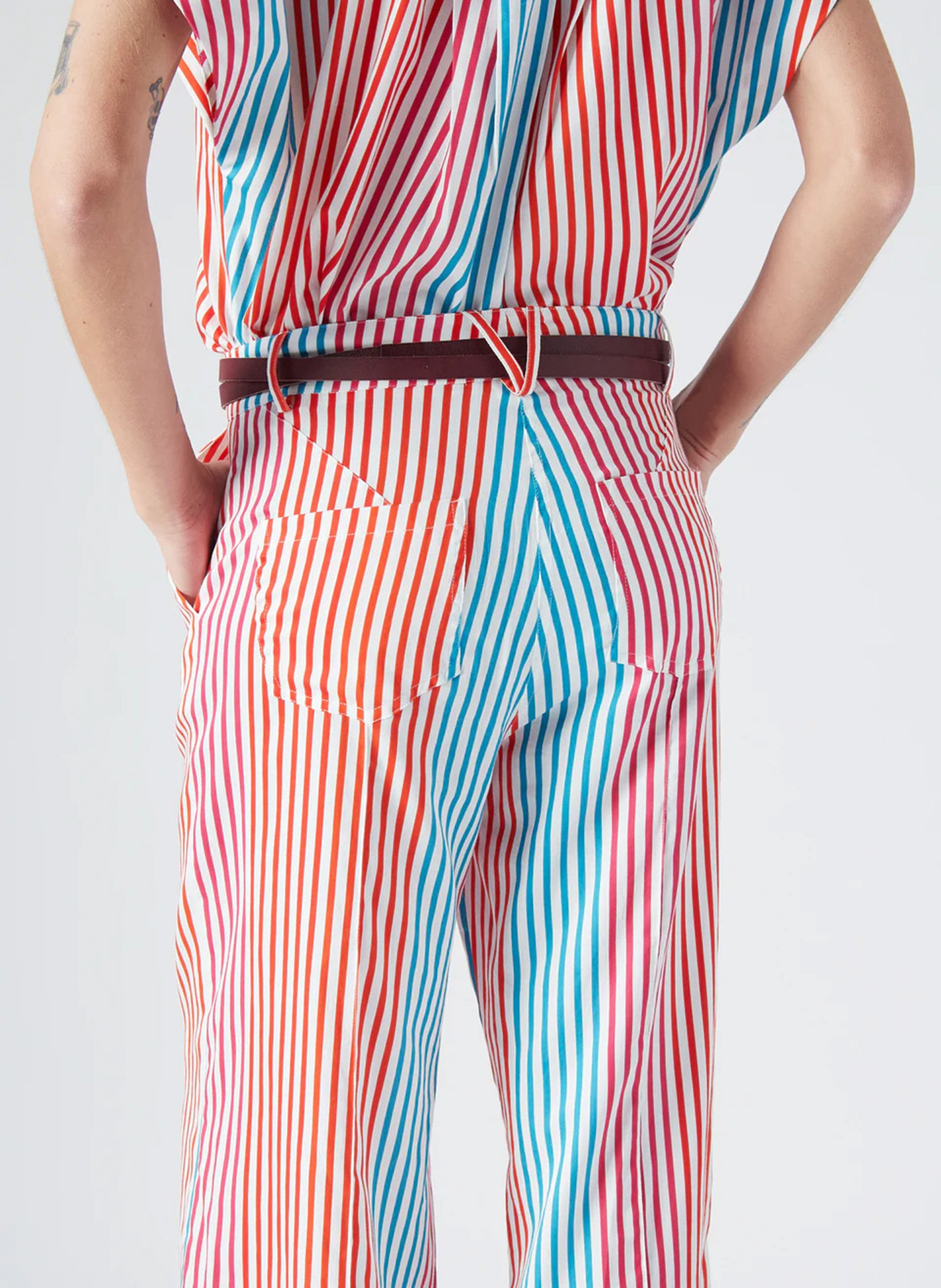 High-waisted wide-leg striped pants THE LABEL EDITION Multicolored