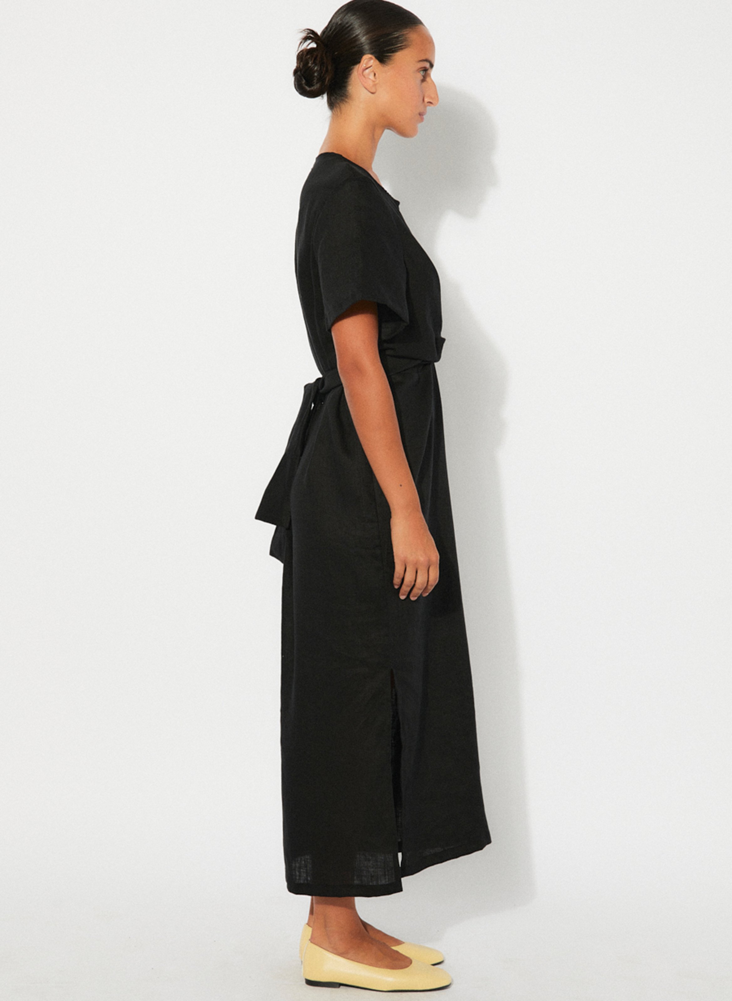 Robe longue en coton mélangé RITA ROW Noir