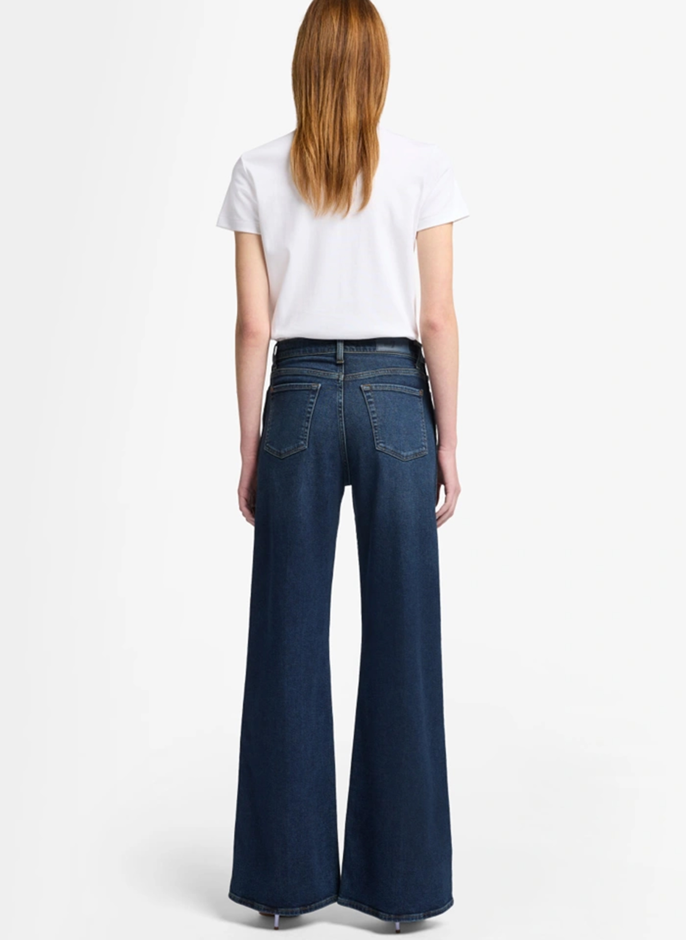 Wijde broek met hoge taille 7 FOR ALL MANKIND Blauw