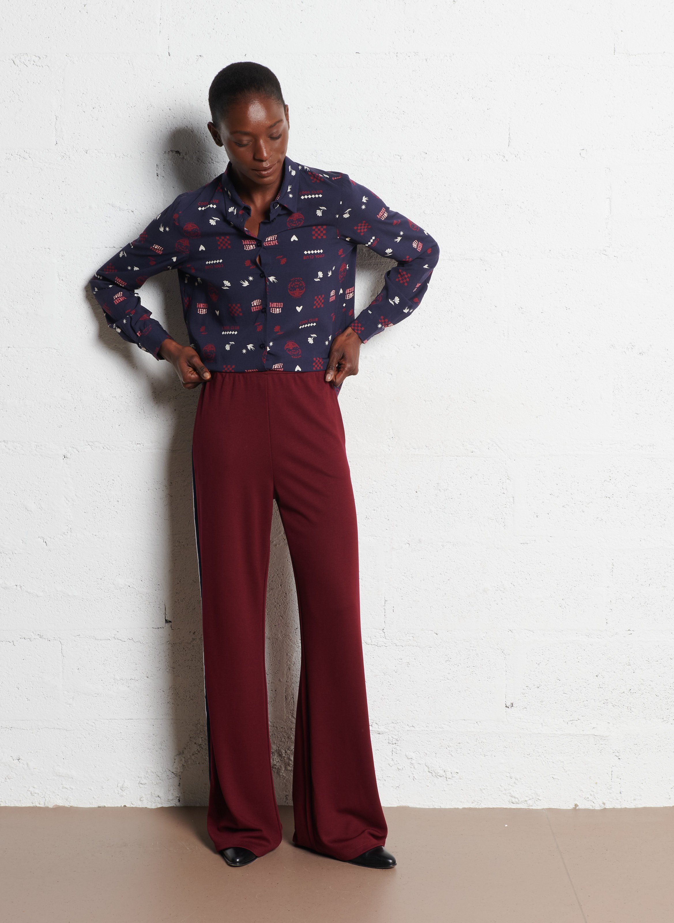 Printed straight shirt I CODE Blue