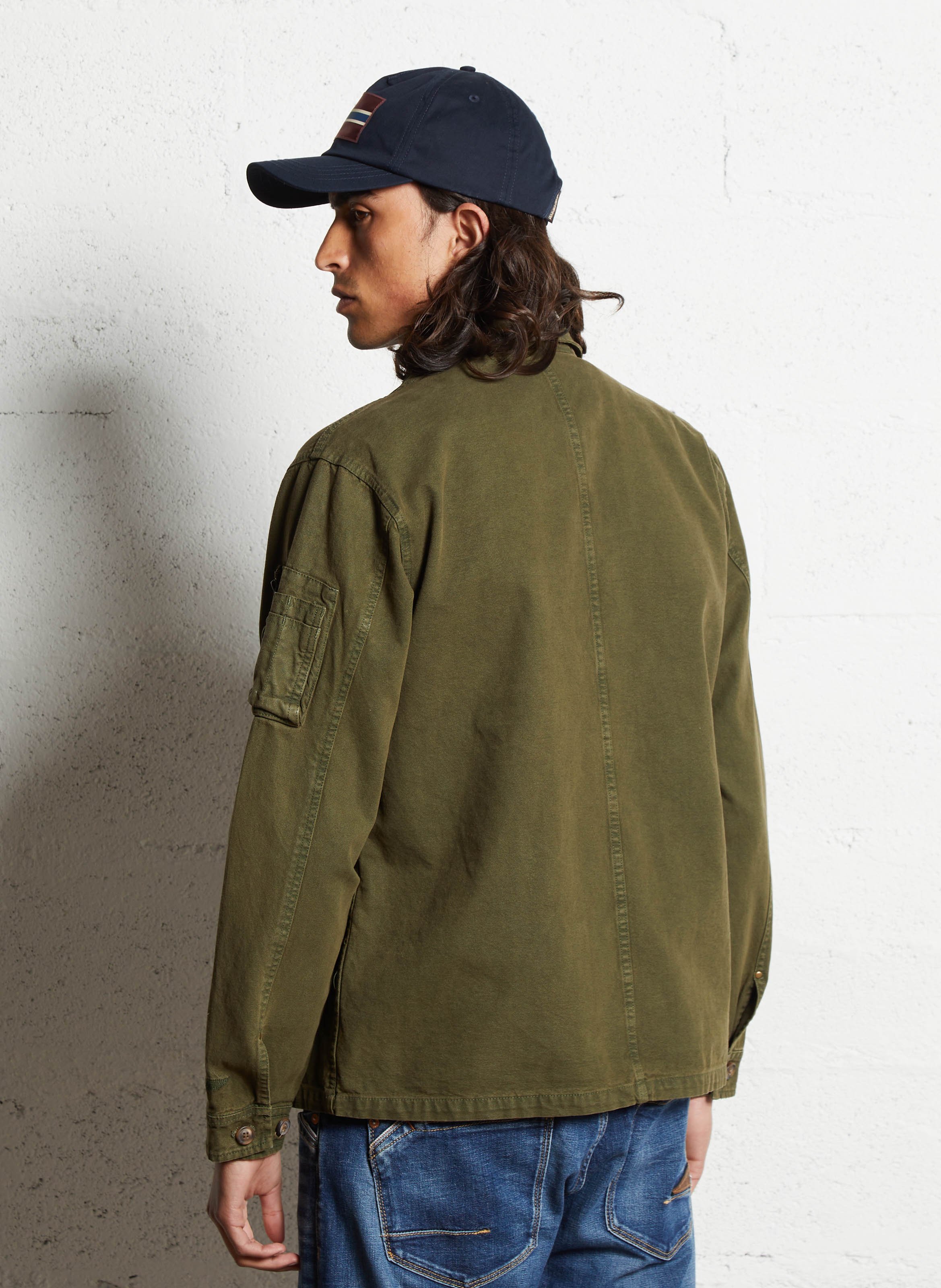 Recht, katoenen overshirt BOMBERS ORIGINAL Kaki