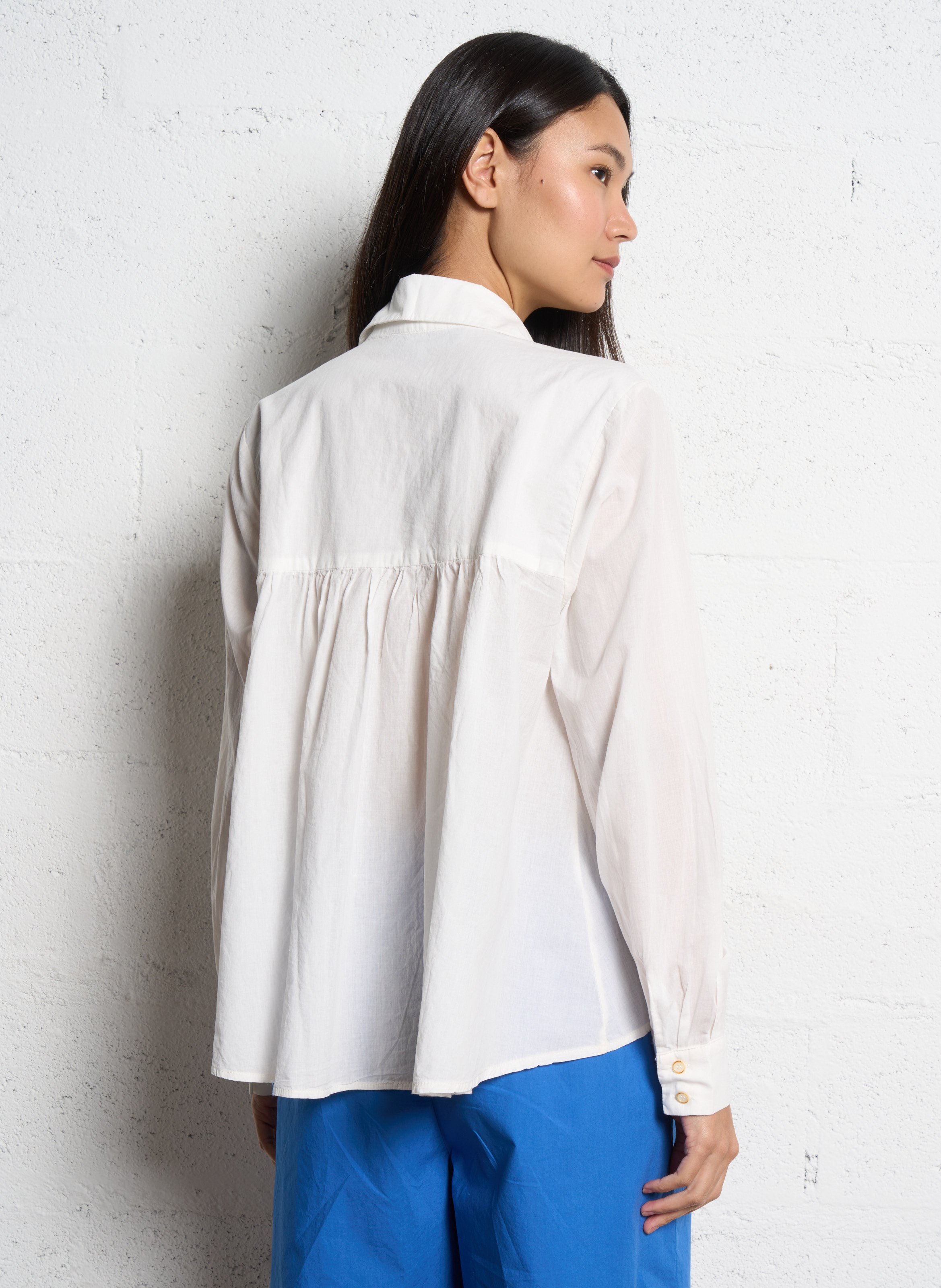 Cotton blouse with classic collar TINSELS White