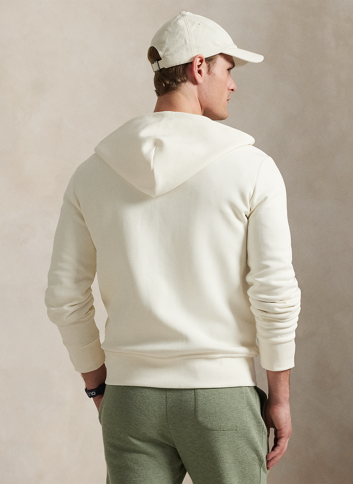 Zip-up soft cotton hoodie POLO RALPH LAUREN Beige