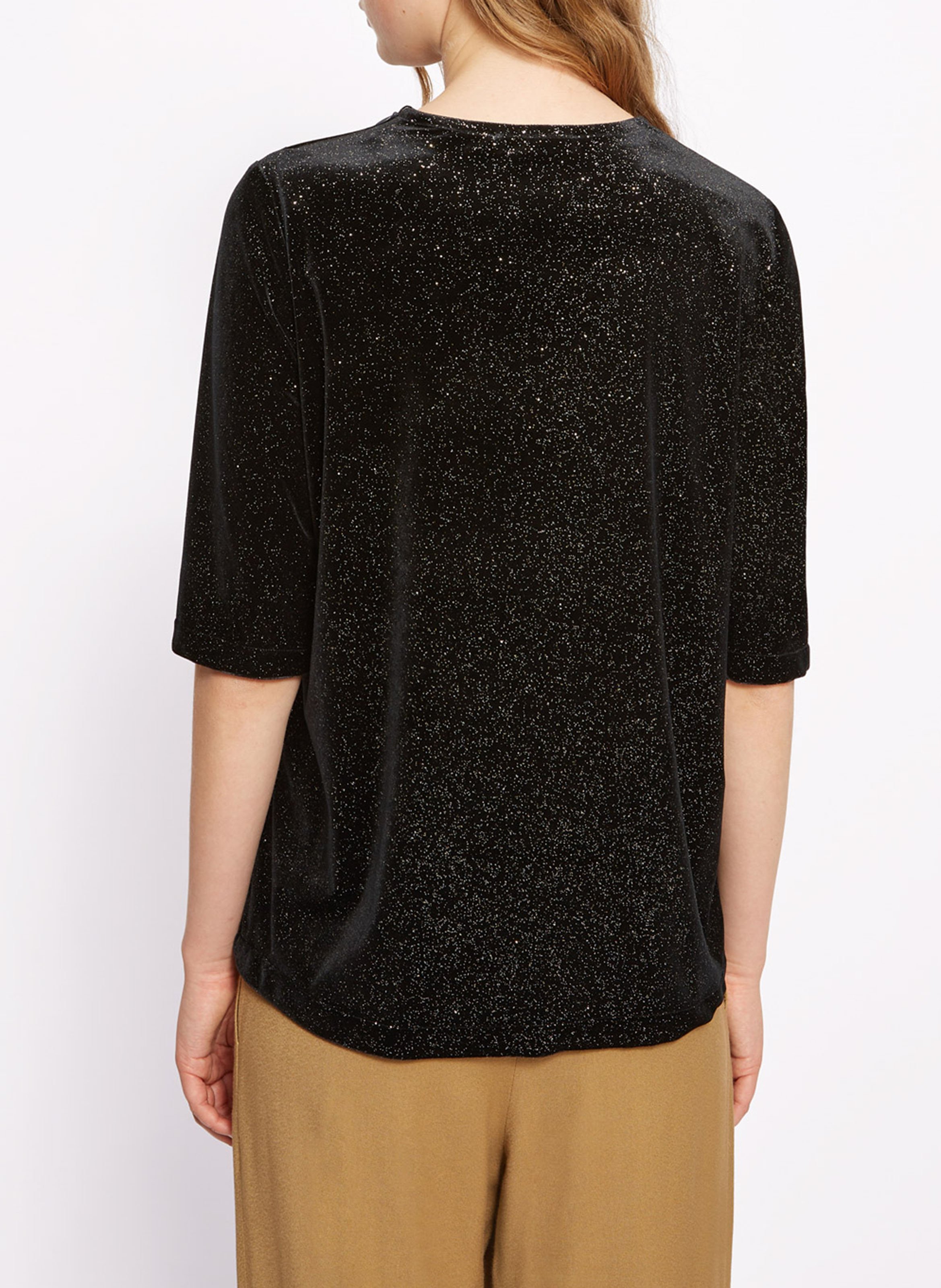 Tee-shirt col rond pailleté ROSEANNA Noir