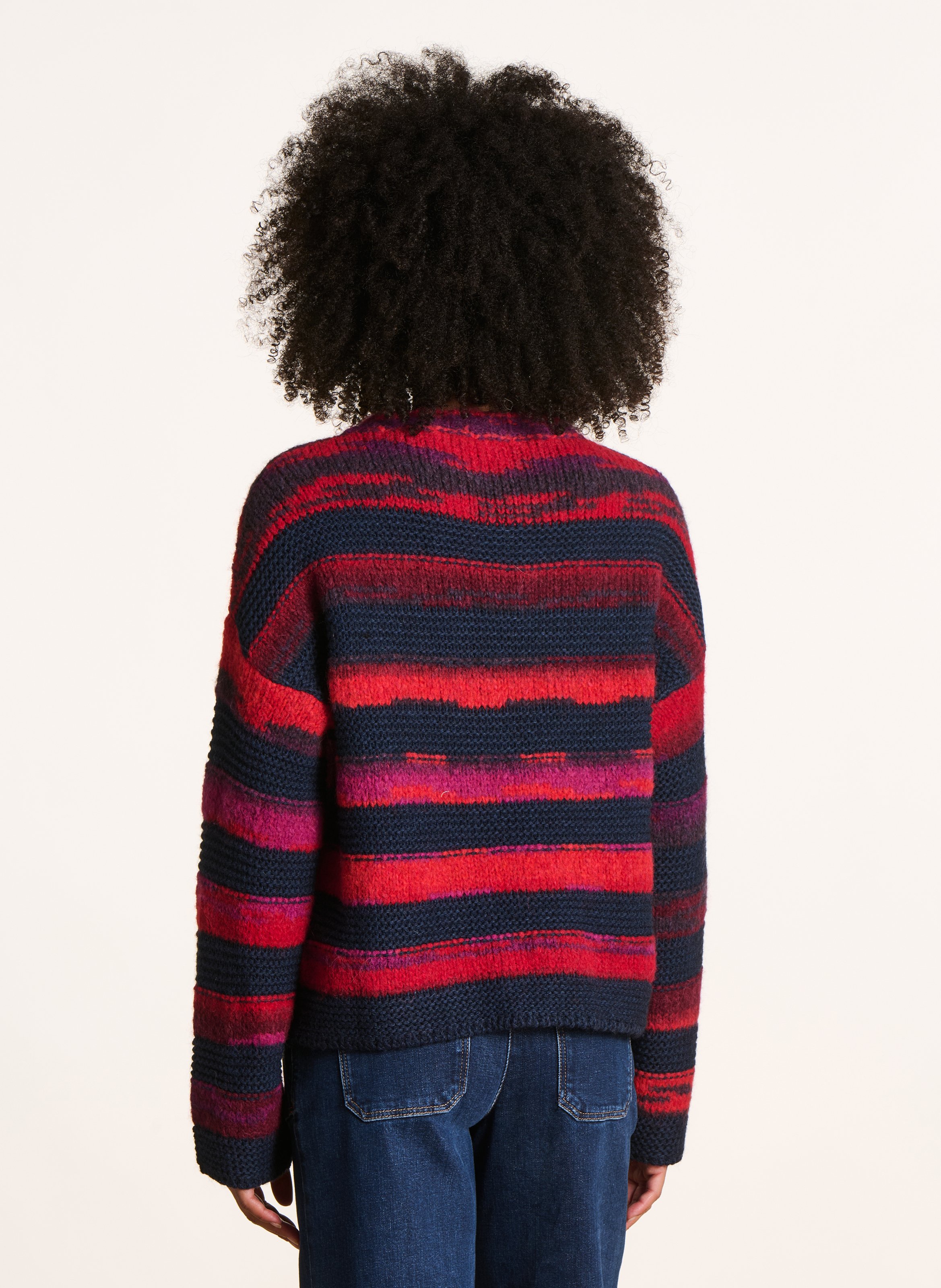 Weit geschnittener Rundhalspullover mit Streifen LA FEE MARABOUTEE Mehrfarbig