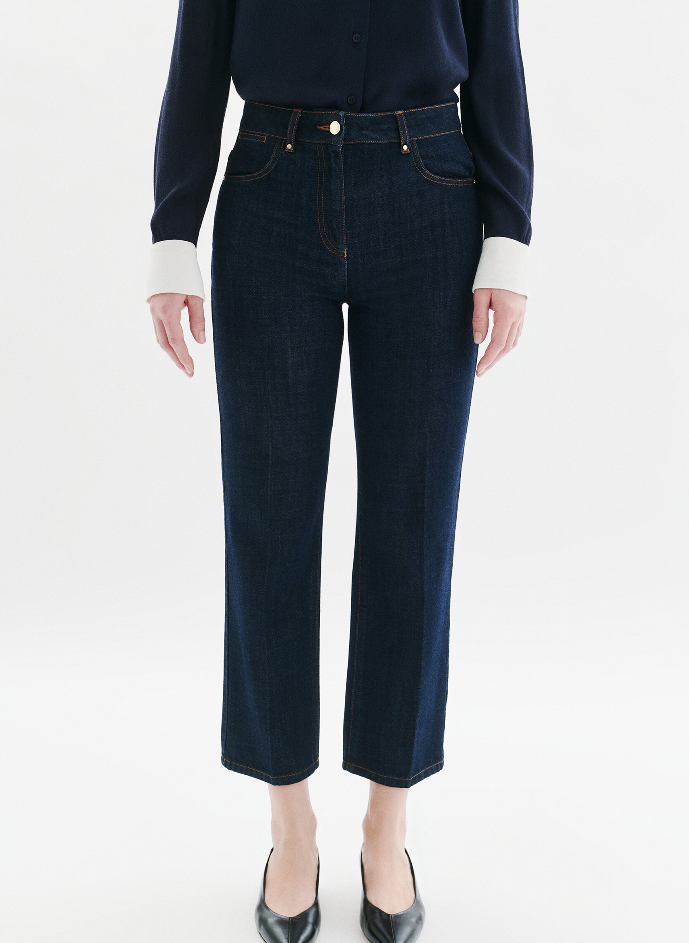 Jean droit en coton mélangé CAROLL Bleu