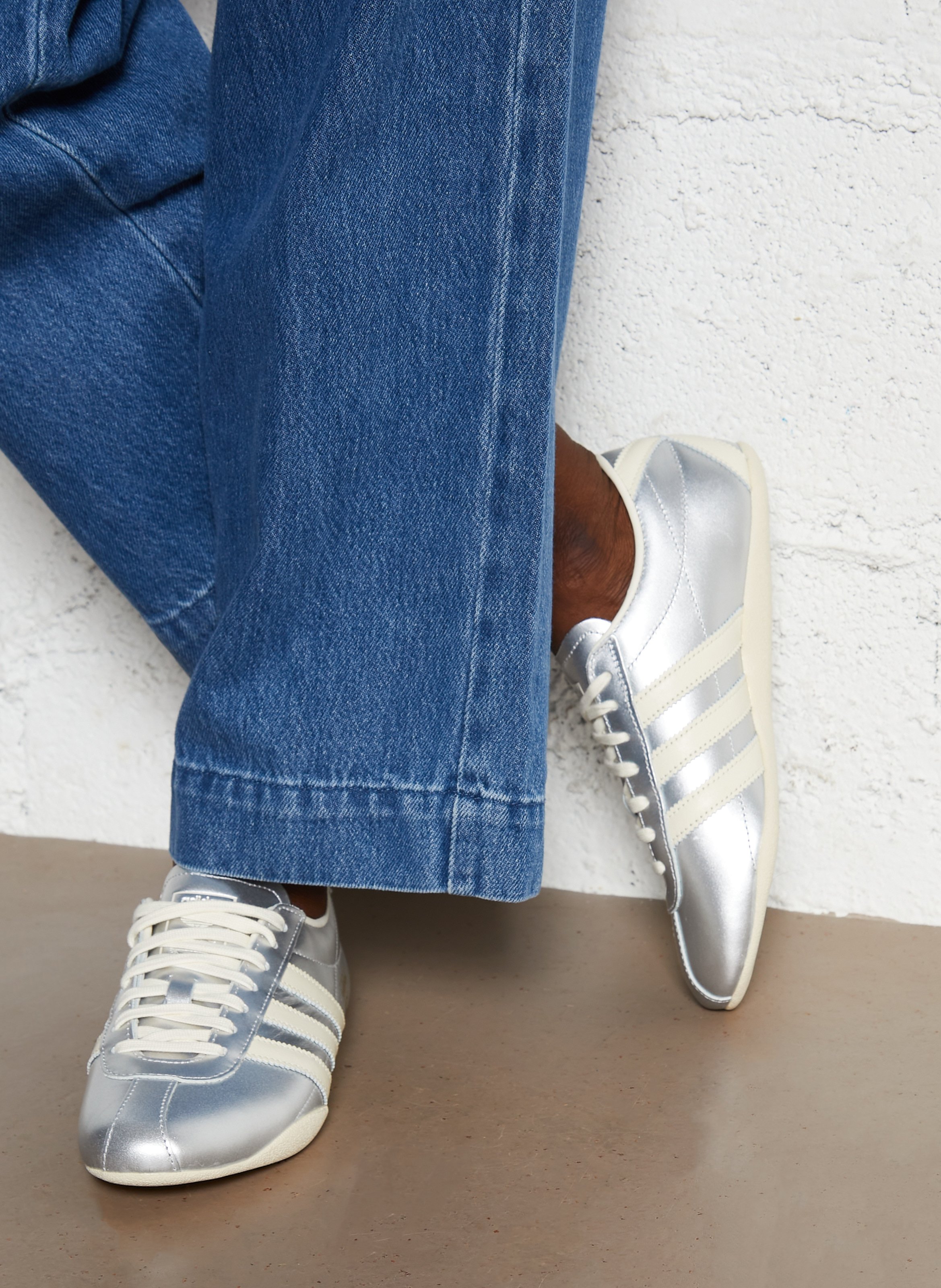 Baskets basses en cuit ADIDAS Argent