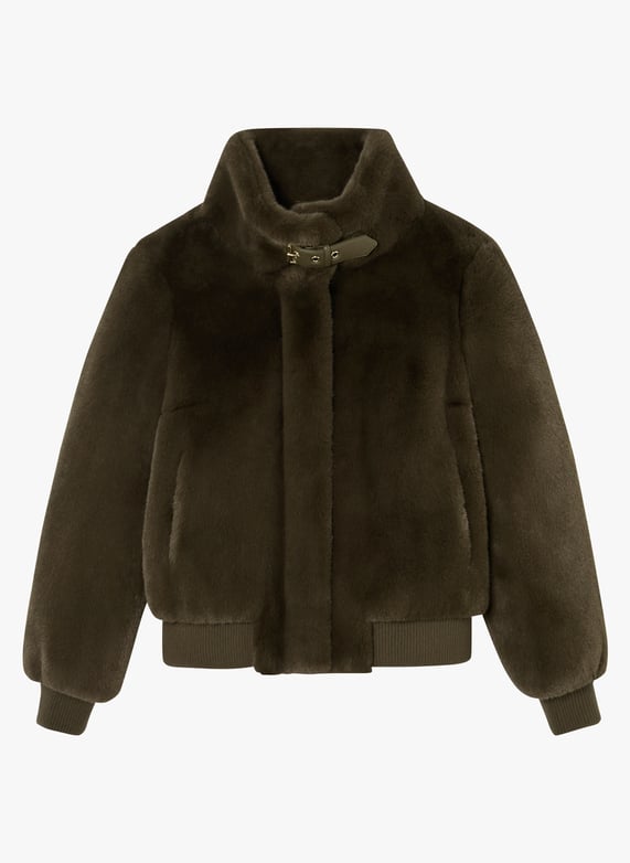 High-neck faux fur jacket 34 - Main Image