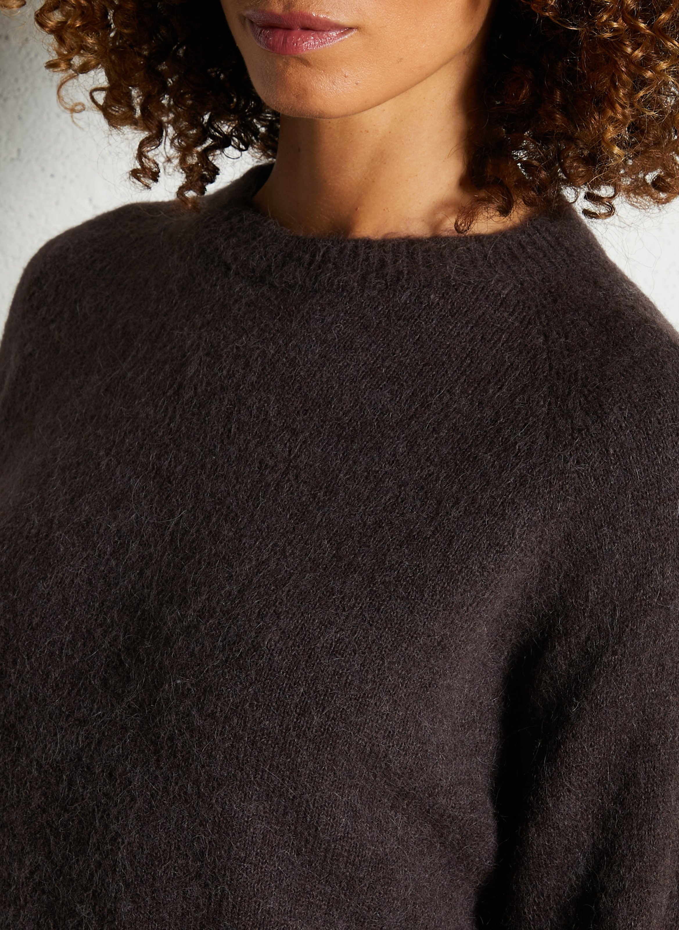 Pull col rond  PLEASE Marron