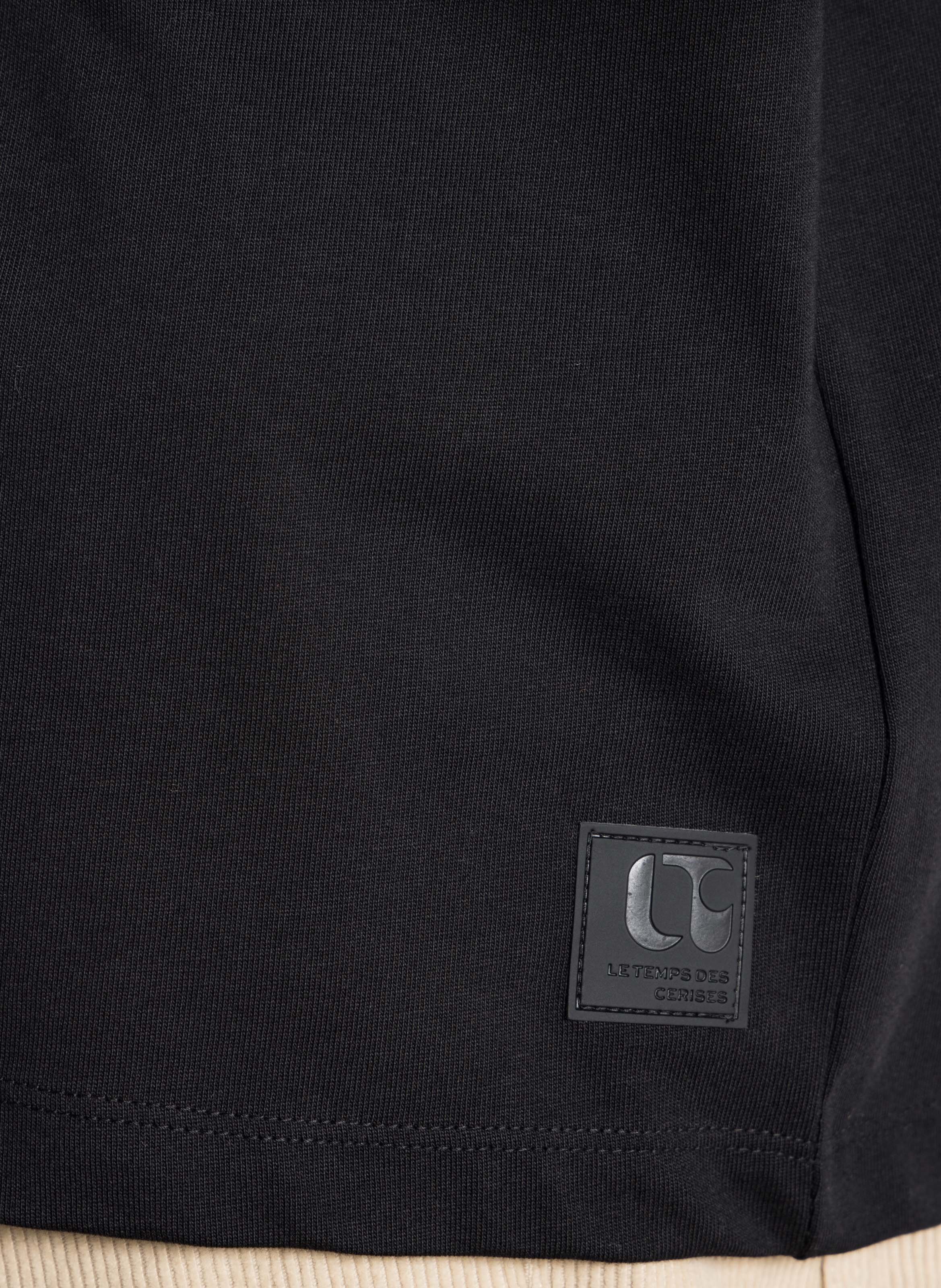 Short-sleeved plain t-shirt LE TEMPS DES CERISES Black